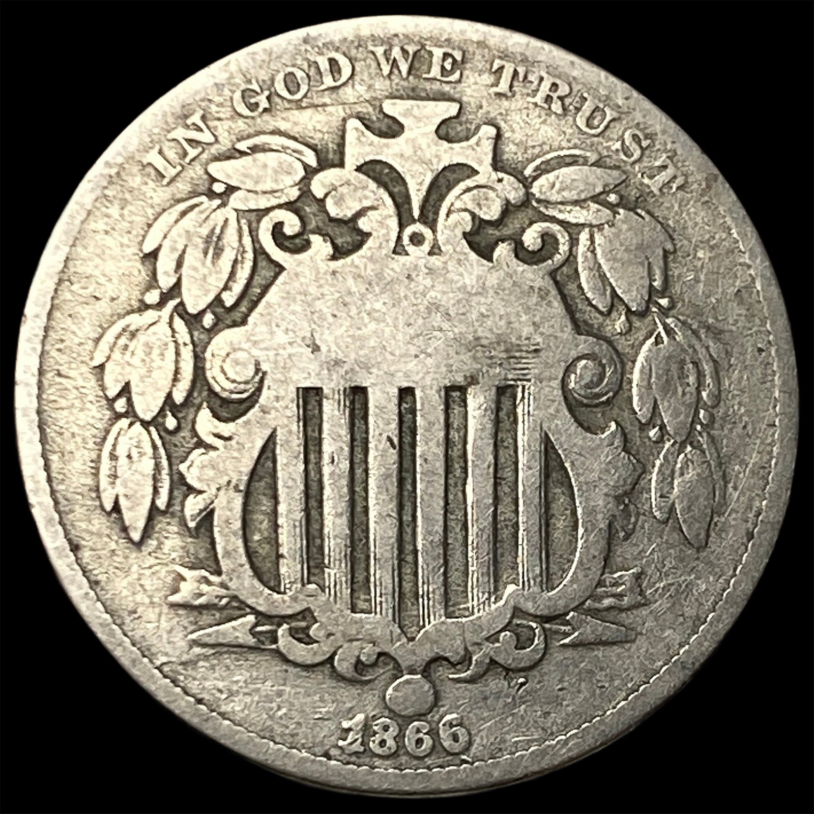 1866 Shield Nickel NICELY CIRCULATED (1 of 2)