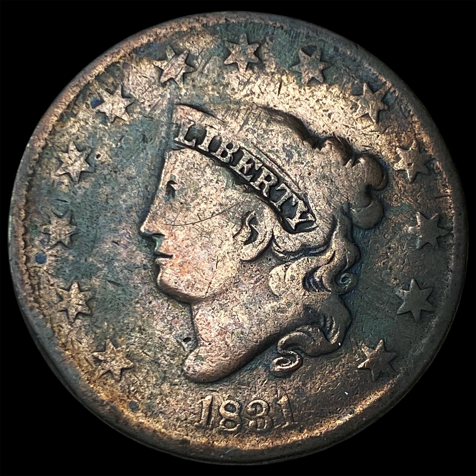 1831 Coronet Head Large Cent NICELY CIRCULATED: 1831 Coronet Head Large Cent NICELY CIRCULATED