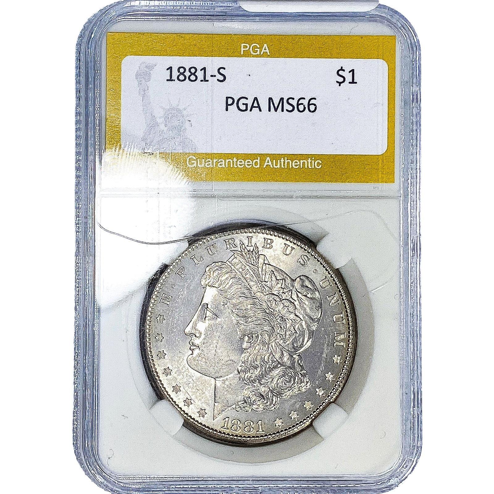 1881-S Morgan Silver Dollar PGA MS66: 1881-S Morgan Silver Dollar PGA MS66