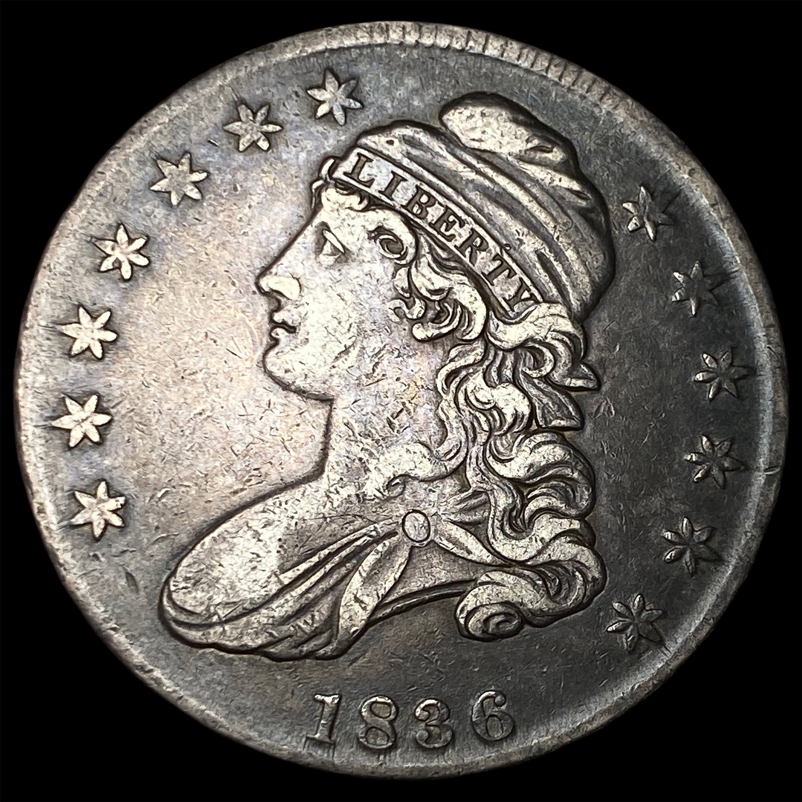 1836 Capped Bust Half Dollar NEARLY UNCIRCULATED: 1836 Capped Bust Half Dollar NEARLY UNCIRCULATED