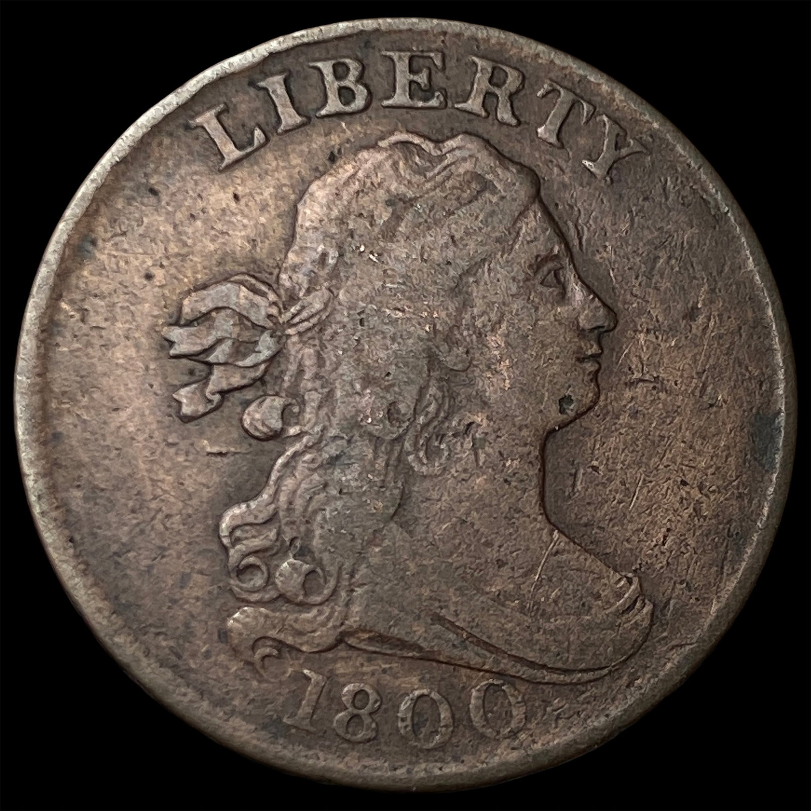 1800 Draped Bust Half Cent LIGHTLY CIRCULATED: 1800 Draped Bust Half Cent LIGHTLY CIRCULATED