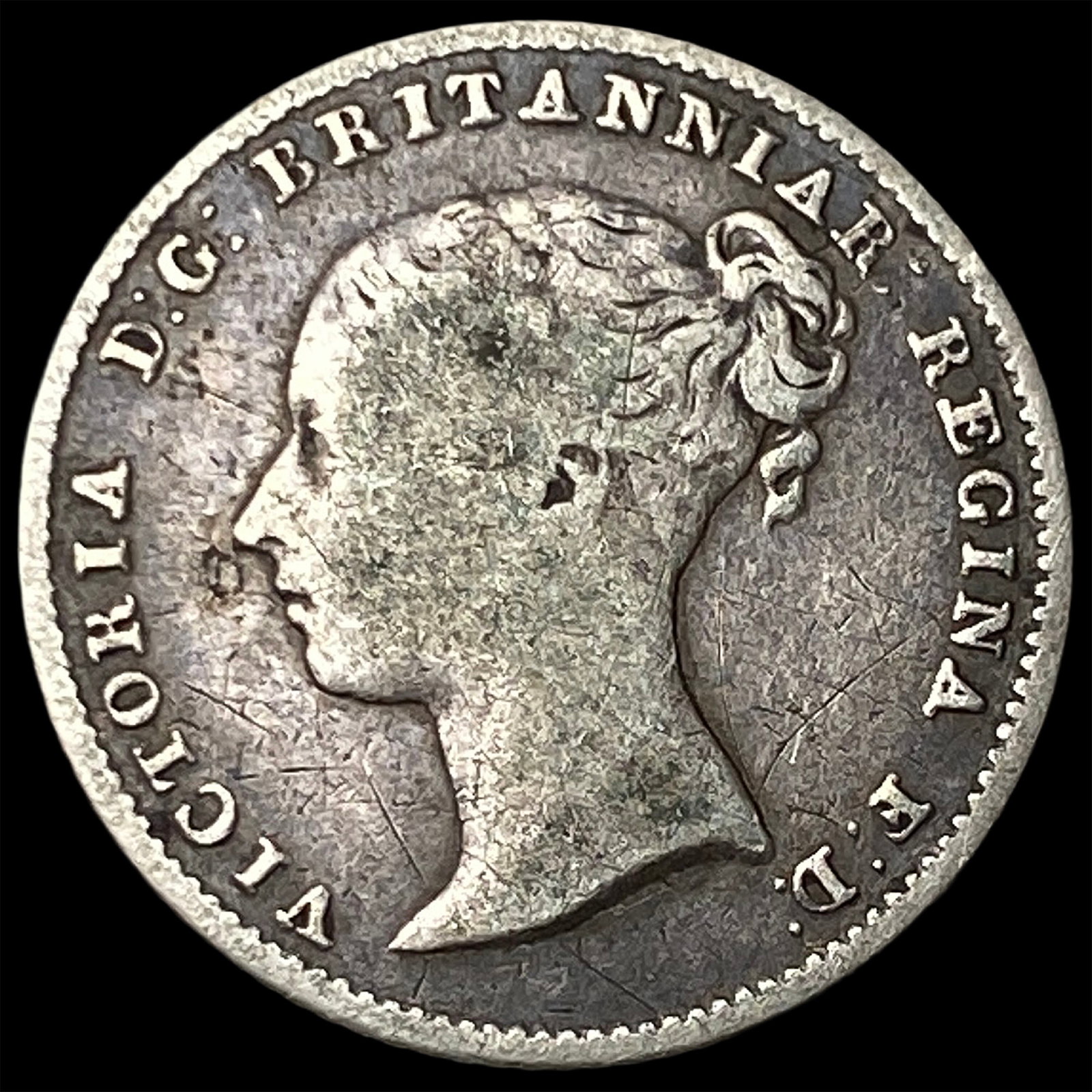 1842 Silver Fourpence (Groat) Victoria NICELY CIRCULATED (1 of 2)