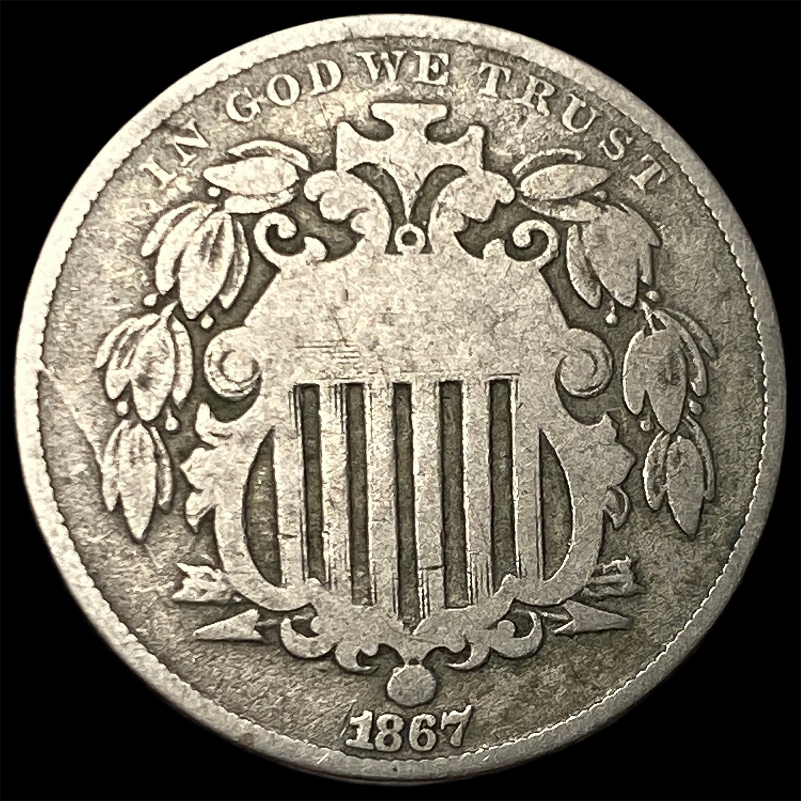 1867 Shield Nickel NICELY CIRCULATED (1 of 2)