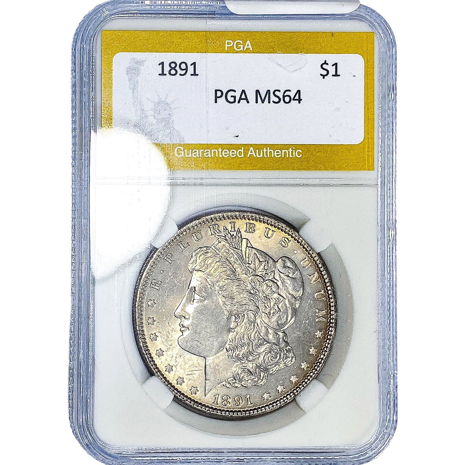1891 Morgan Silver Dollar PGA MS64: 1891 Morgan Silver Dollar PGA MS64