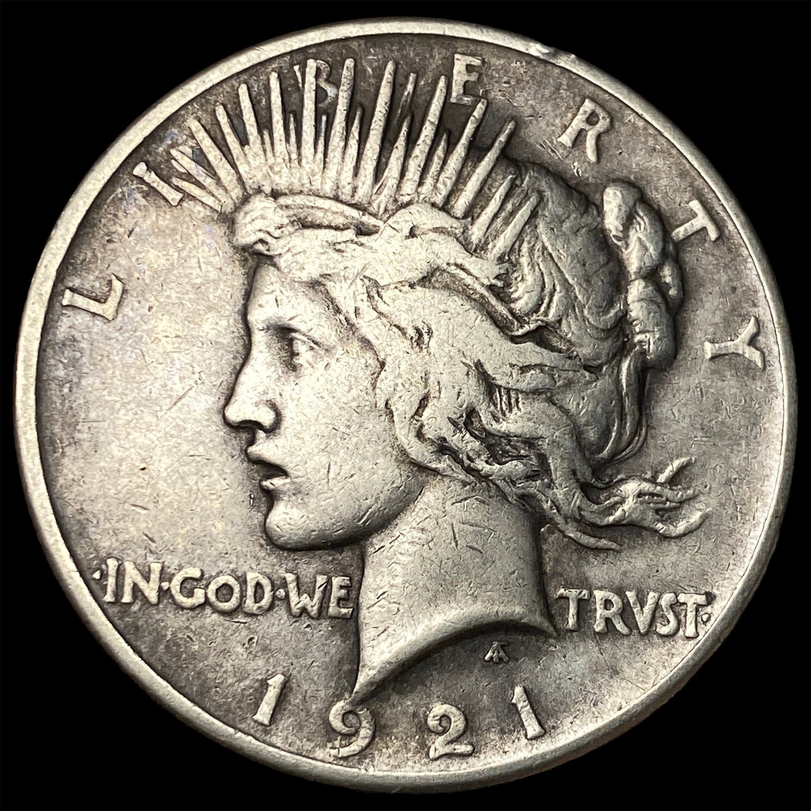 1921 Silver Peace Dollar ABOUT UNCIRCULATED: 1921 Silver Peace Dollar ABOUT UNCIRCULATED