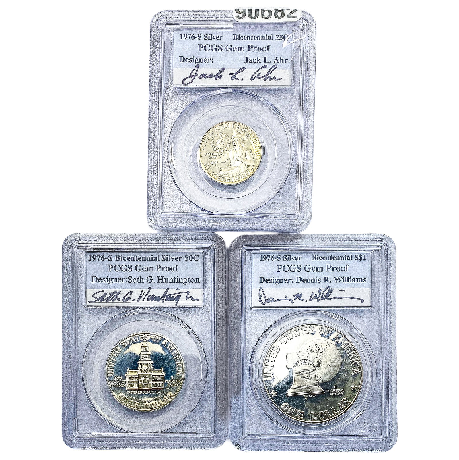 [3 Coins] 1976-S Sliver $1, 50C, 25C Gem Proof Set PCGS (1 of 2)