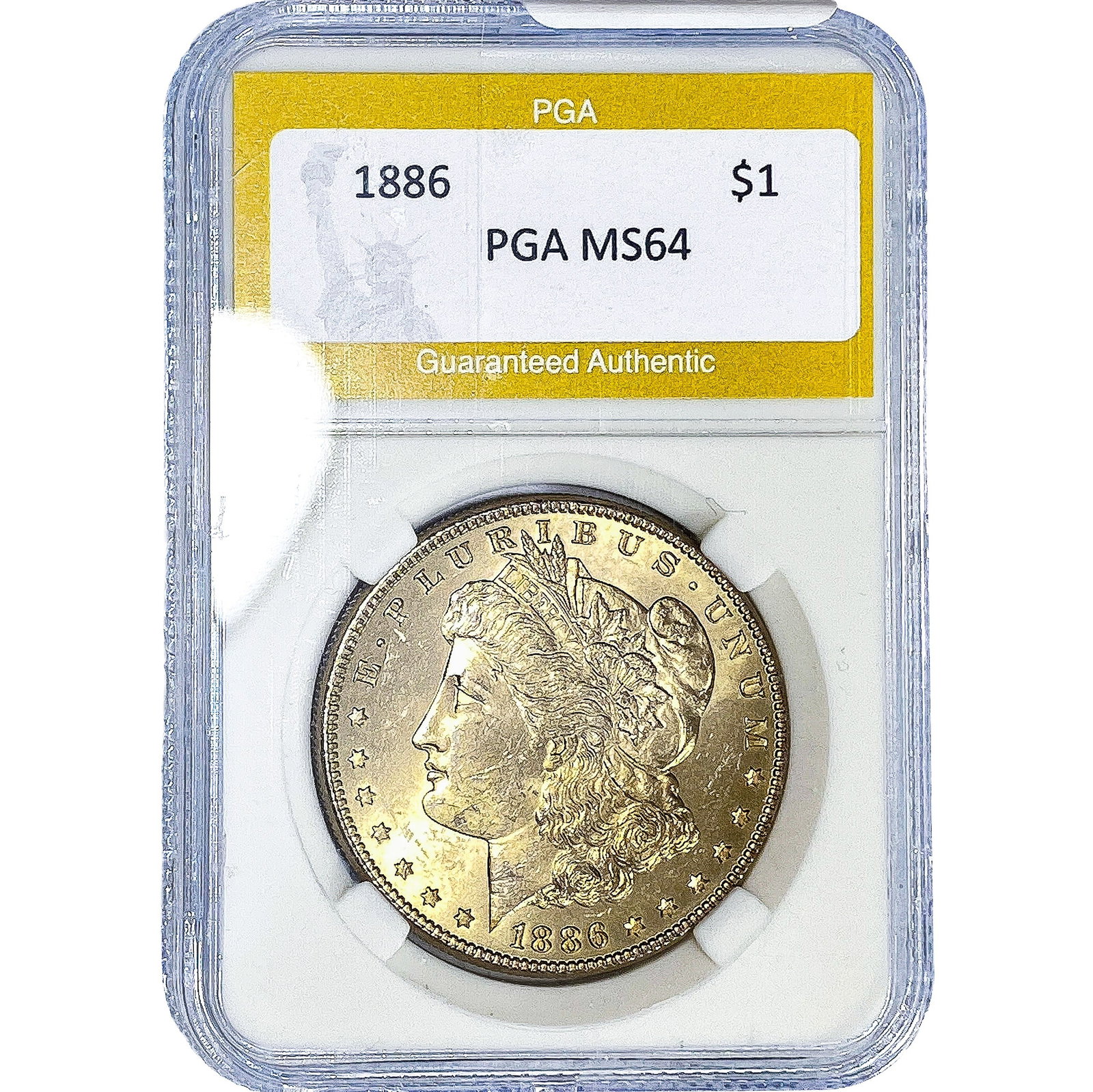 1886 Morgan Silver Dollar PGA MS64: 1886 Morgan Silver Dollar PGA MS64