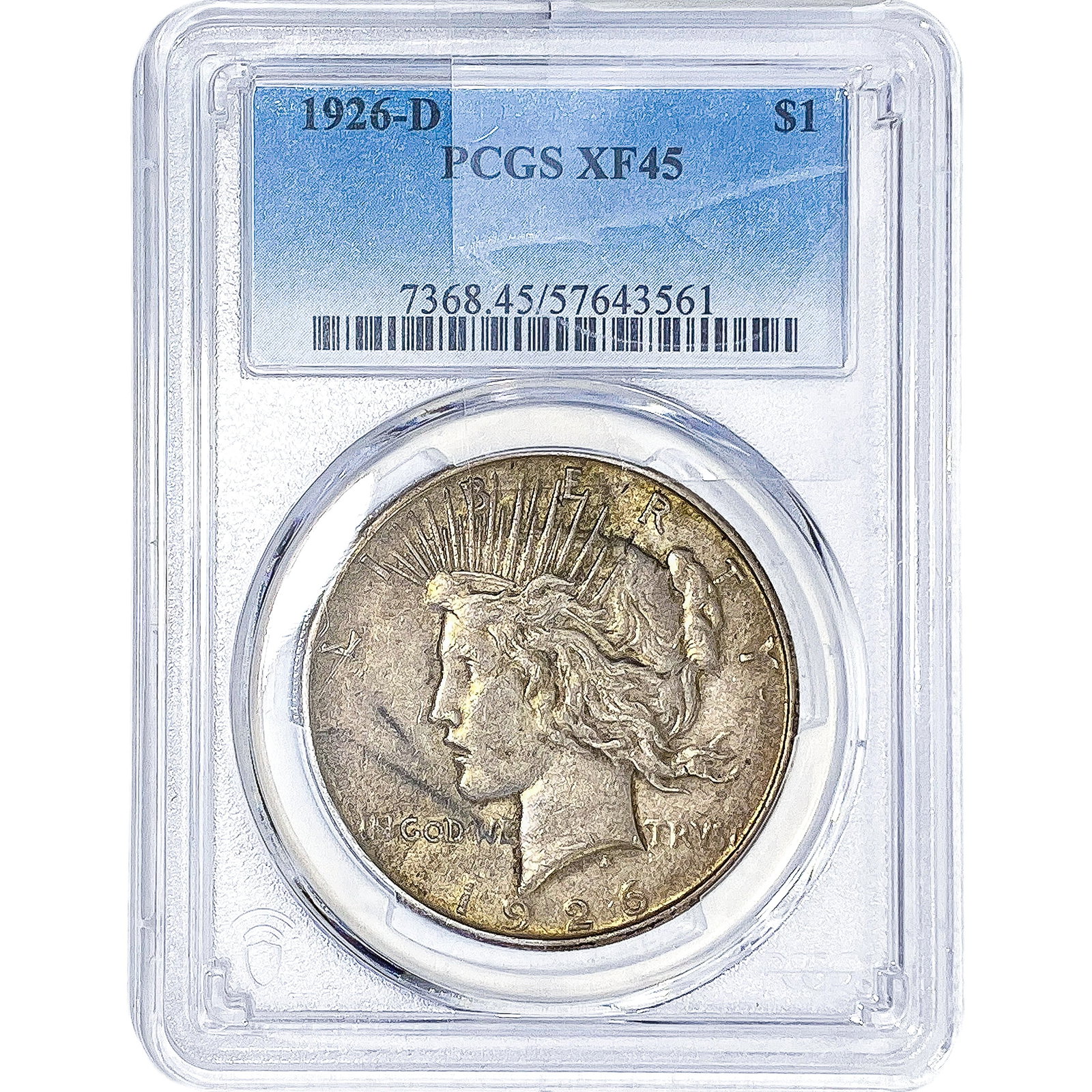 1926-D Silver Peace Dollar PCGS XF45: 1926-D Silver Peace Dollar PCGS XF45