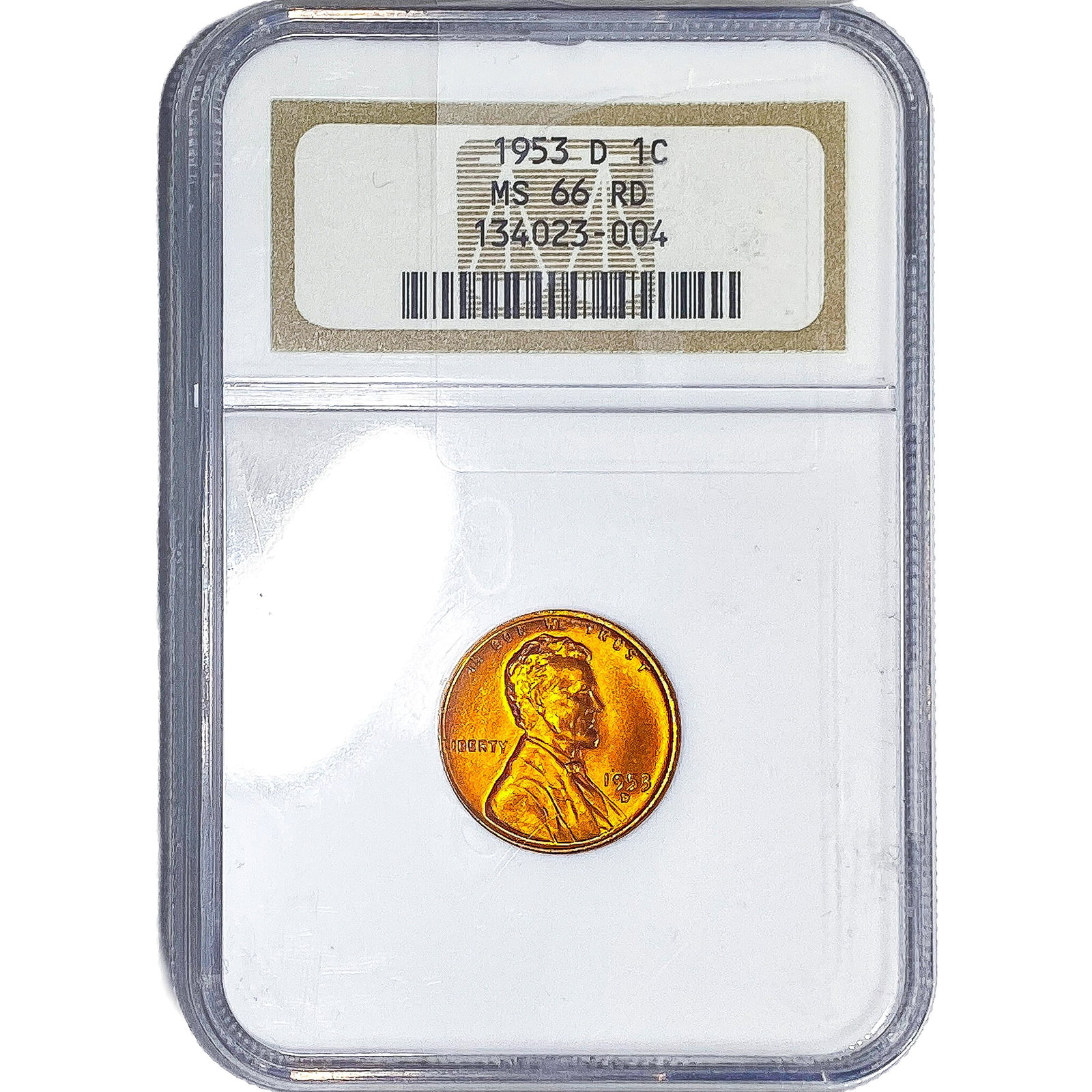 1953-D Wheat Cent NGC MS66 RD: 1953-D Wheat Cent NGC MS66 RD