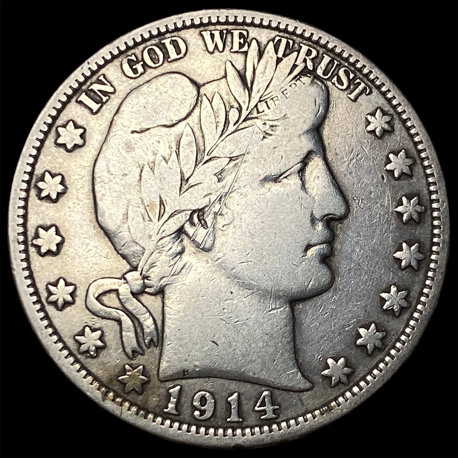 1914 Barber Half Dollar LIGHTLY CIRCULATED: 1914 Barber Half Dollar LIGHTLY CIRCULATED