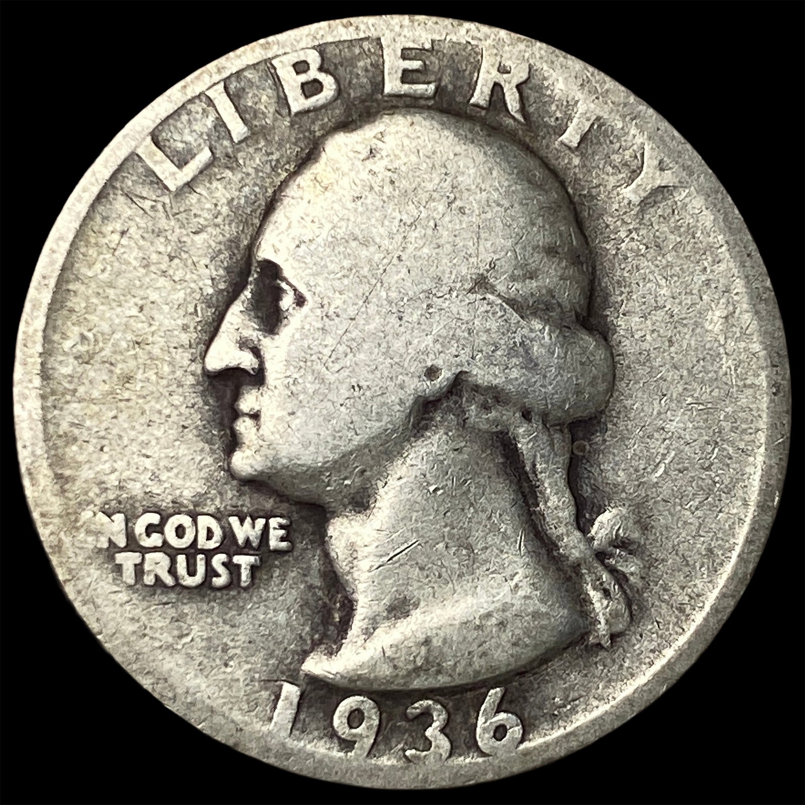 1936-D Silver Washington Quarter NICELY CIRCULATED: 1936-D Silver Washington Quarter NICELY CIRCULATED