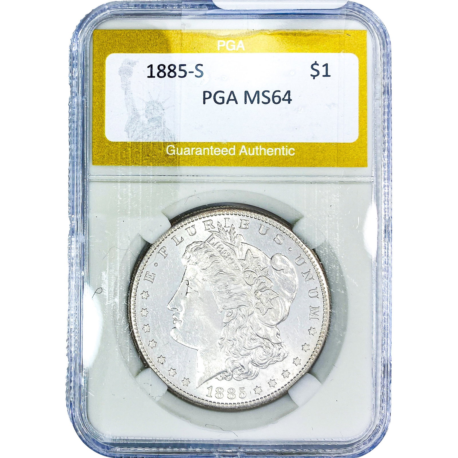 1885-S Morgan Silver Dollar PGA MS64: 1885-S Morgan Silver Dollar PGA MS64