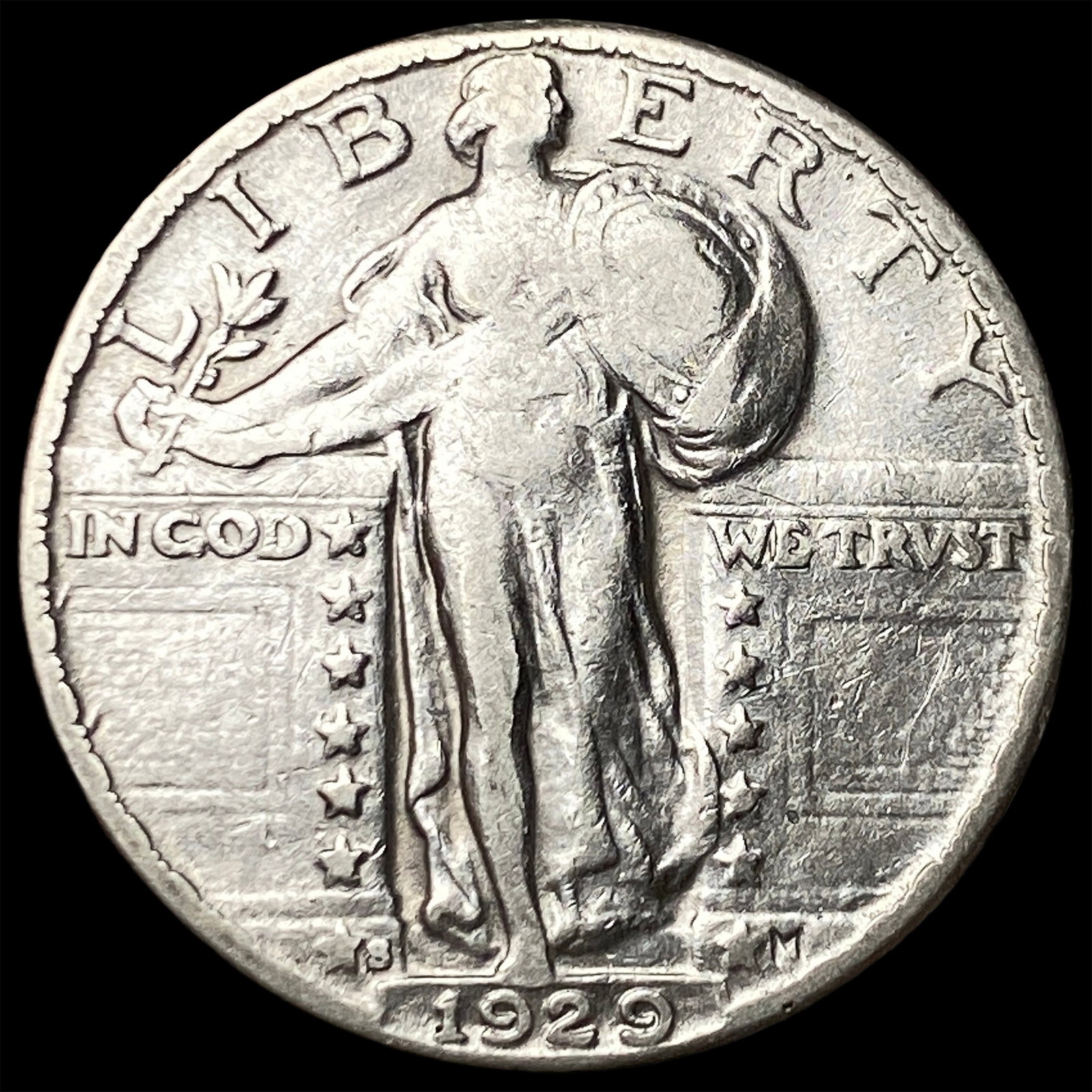 1929-S Silver Standing Liberty Quarter LIGHTLY CIRCULATED: 1929-S Silver Standing Liberty Quarter LIGHTLY CIRCULATED