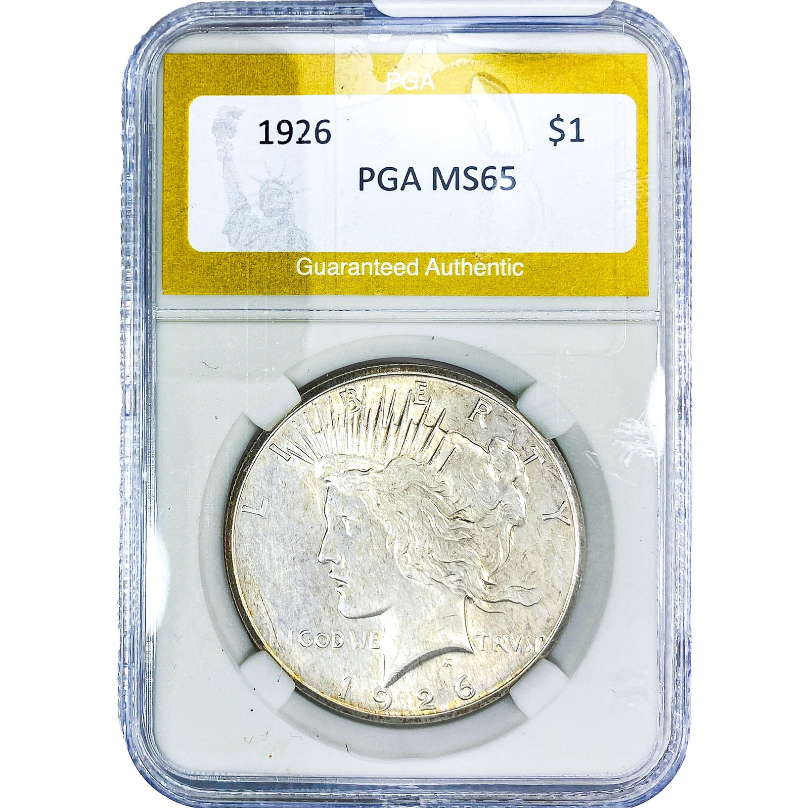 1926 Silver Peace Dollar PGA MS65: 1926 Silver Peace Dollar PGA MS65