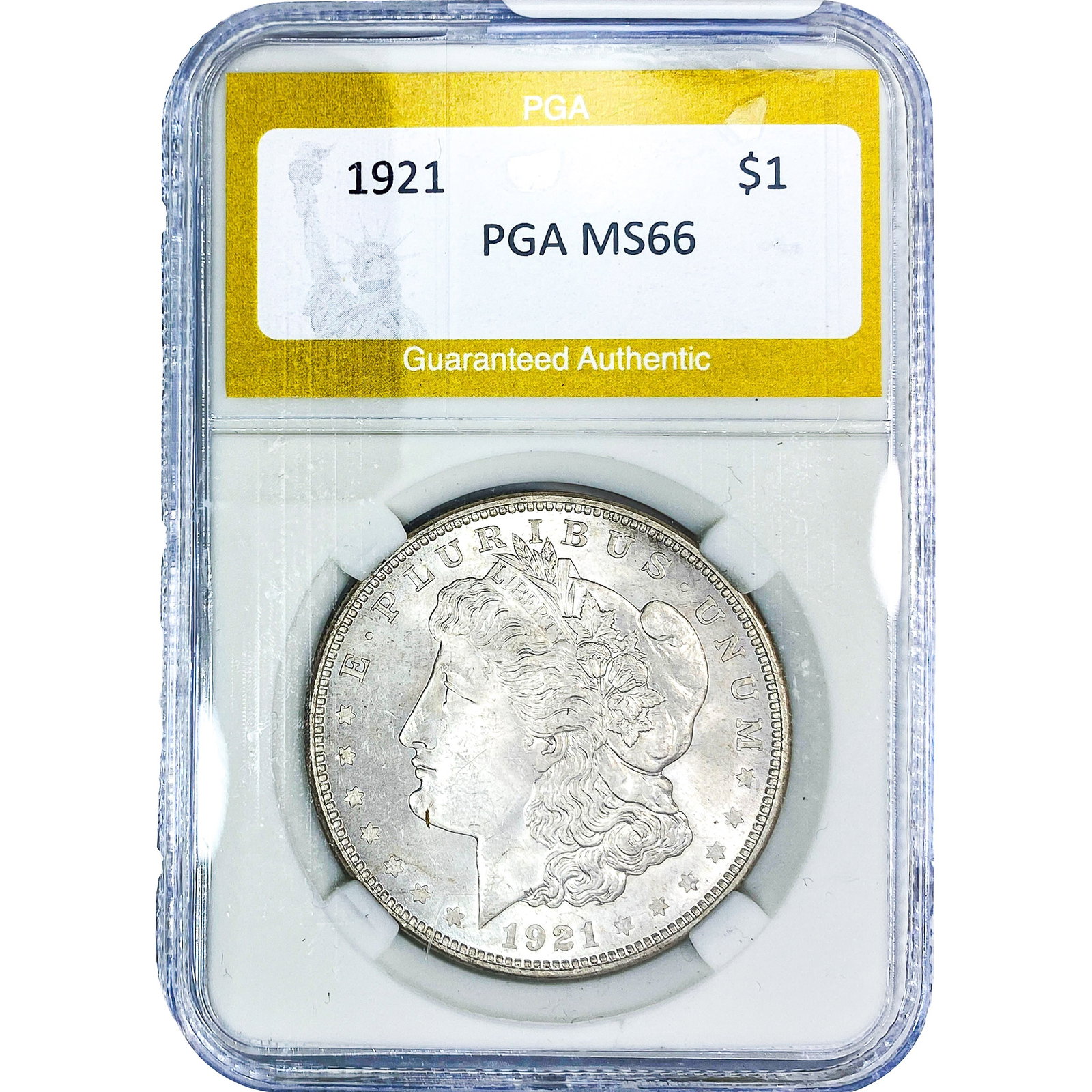 1921 Morgan Silver Dollar PGA MS66: 1921 Morgan Silver Dollar PGA MS66