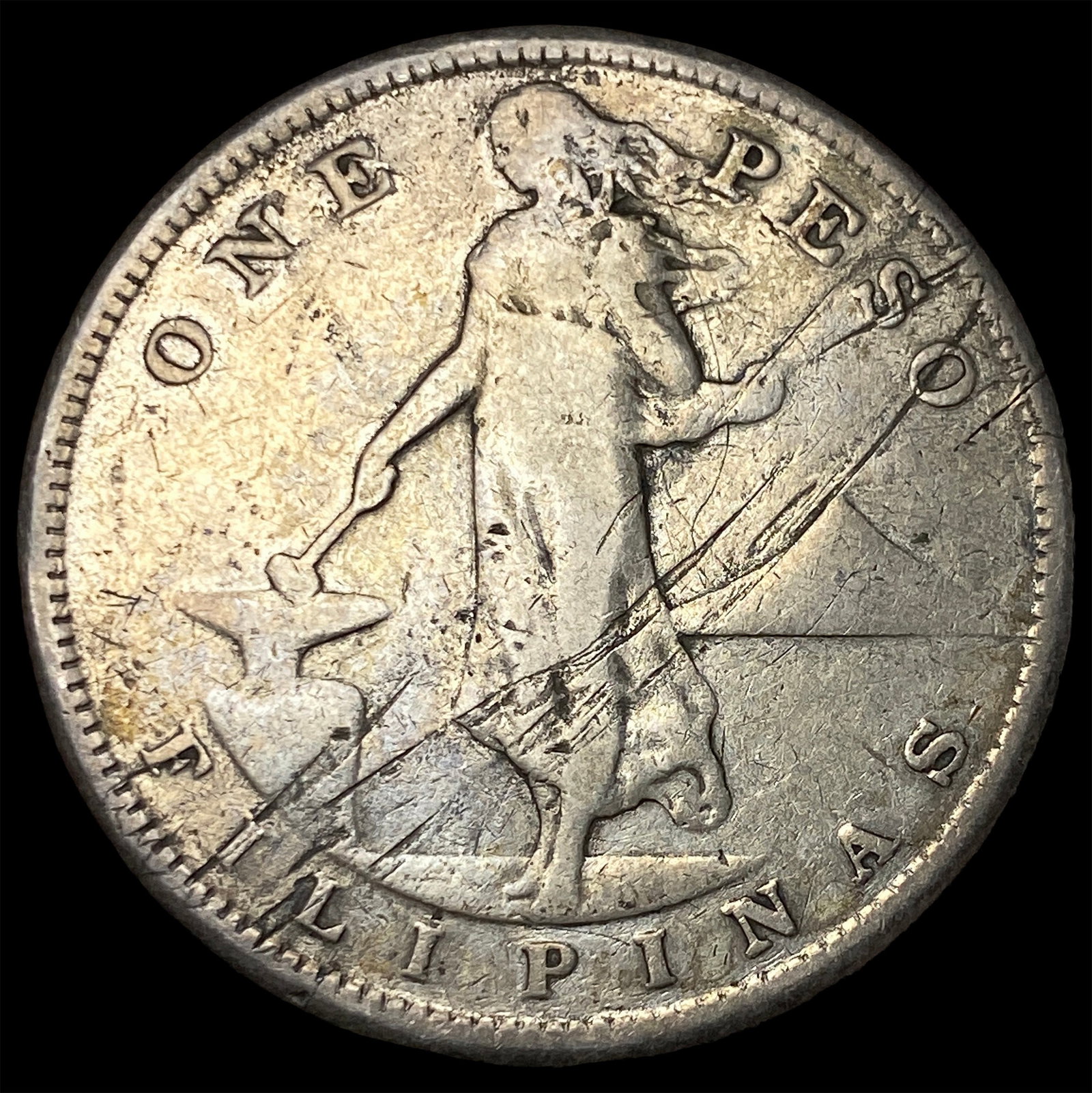 1907-S Silver Philippines One Peso LIGHTLY CIRCULATED: 1907-S Silver Philippines One Peso LIGHTLY CIRCULATED