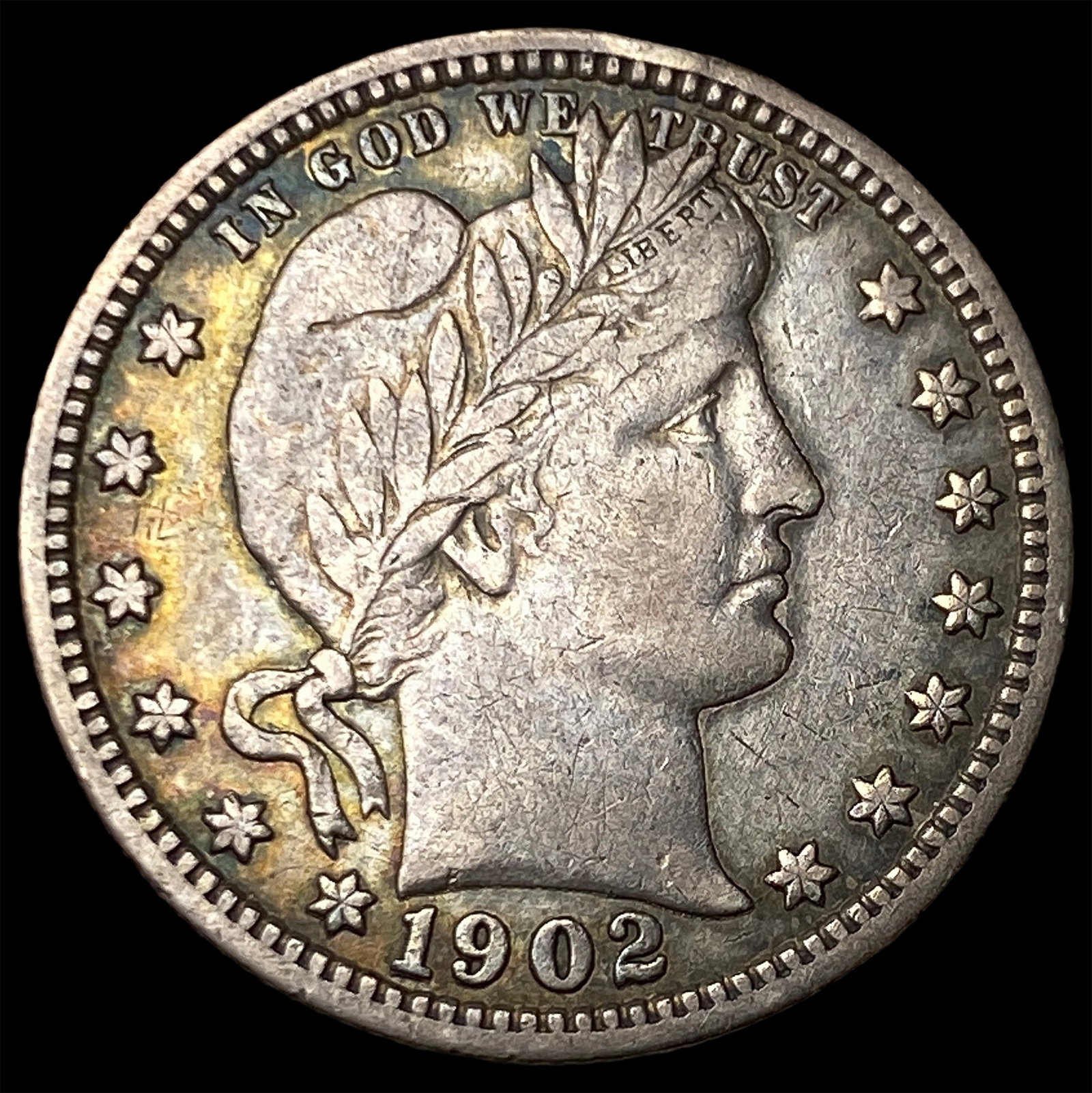 1902-S Silver Barber Quarter NEARLY UNCIRCULATED: 1902-S Silver Barber Quarter NEARLY UNCIRCULATED