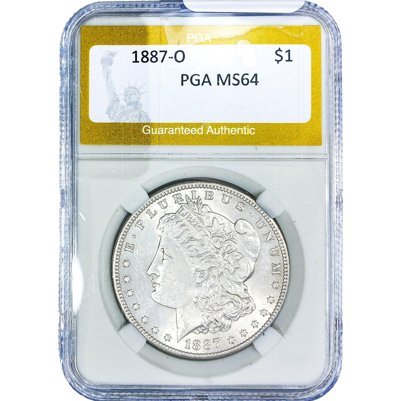 1887-O Morgan Silver Dollar PGA MS64: 1887-O Morgan Silver Dollar PGA MS64