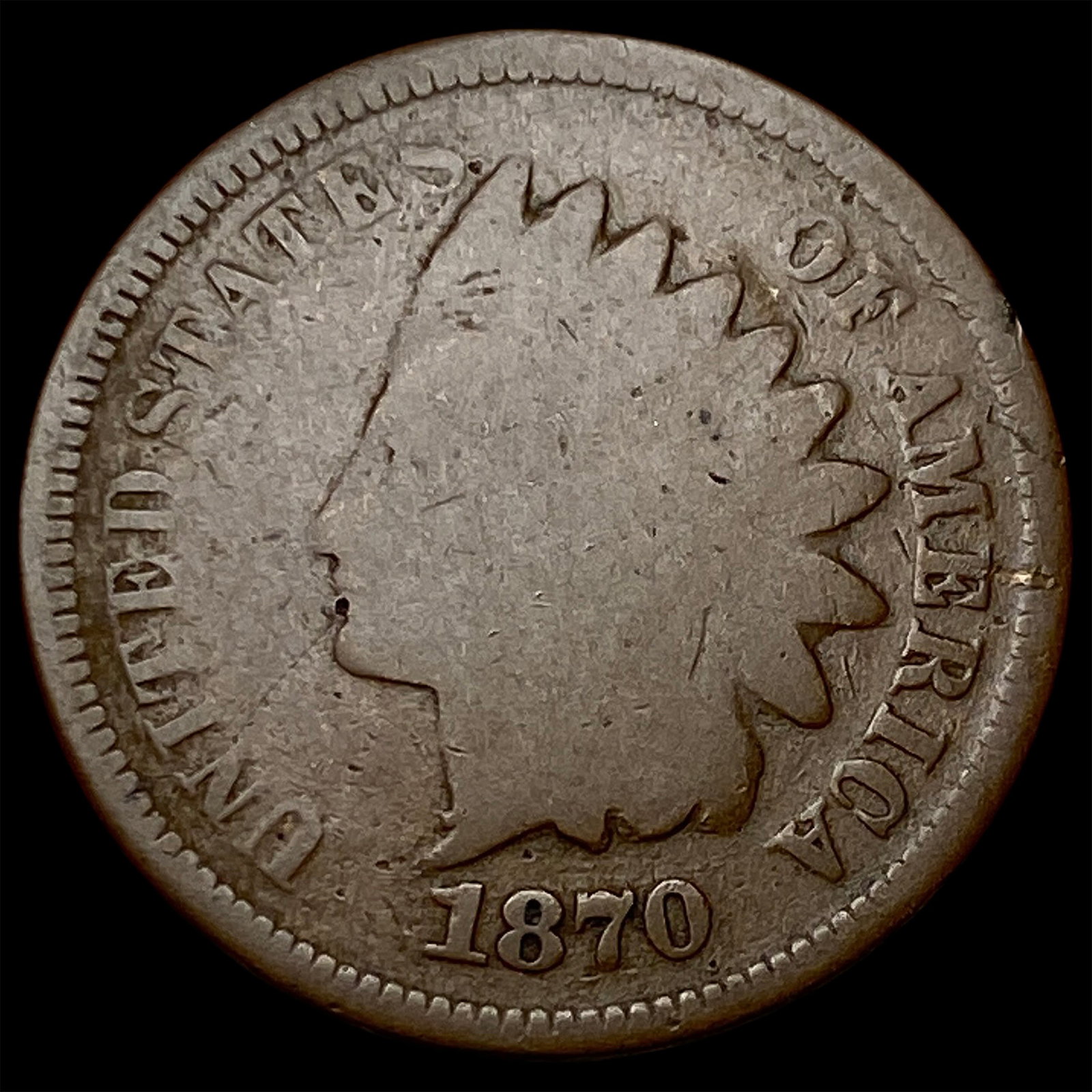 1870 Indian Head Cent NICELY CIRCULATED: 1870 Indian Head Cent NICELY CIRCULATED