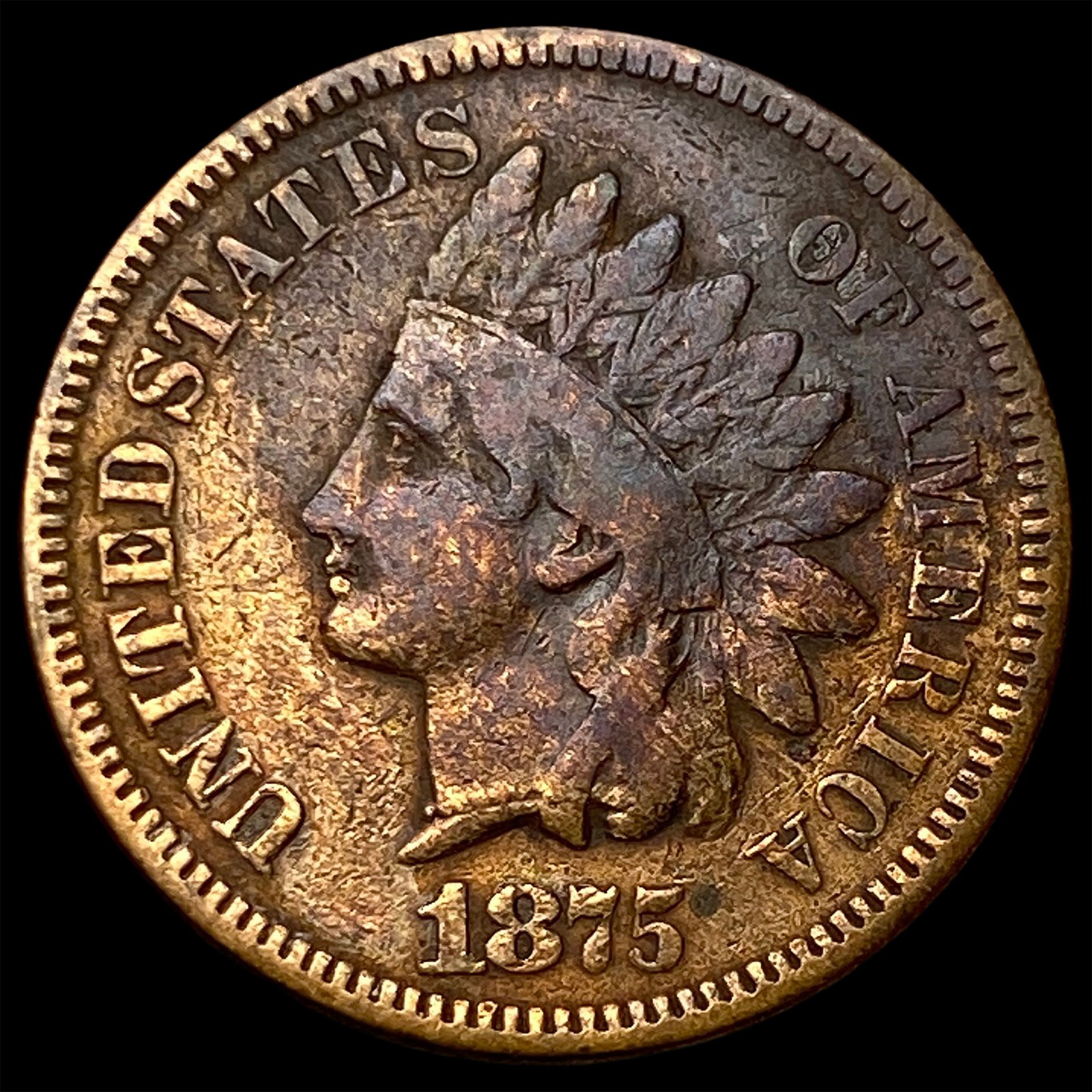 1875 Indian Head Cent NICELY CIRCULATED (1 of 2)