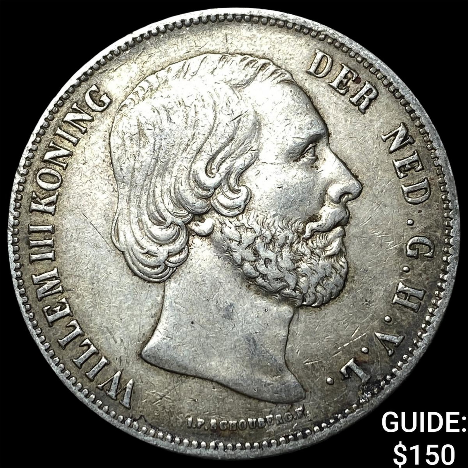 1860 Netherlands Silver 2 1/2 Gulden: 1860 Netherlands Silver 2 1/2 Gulden