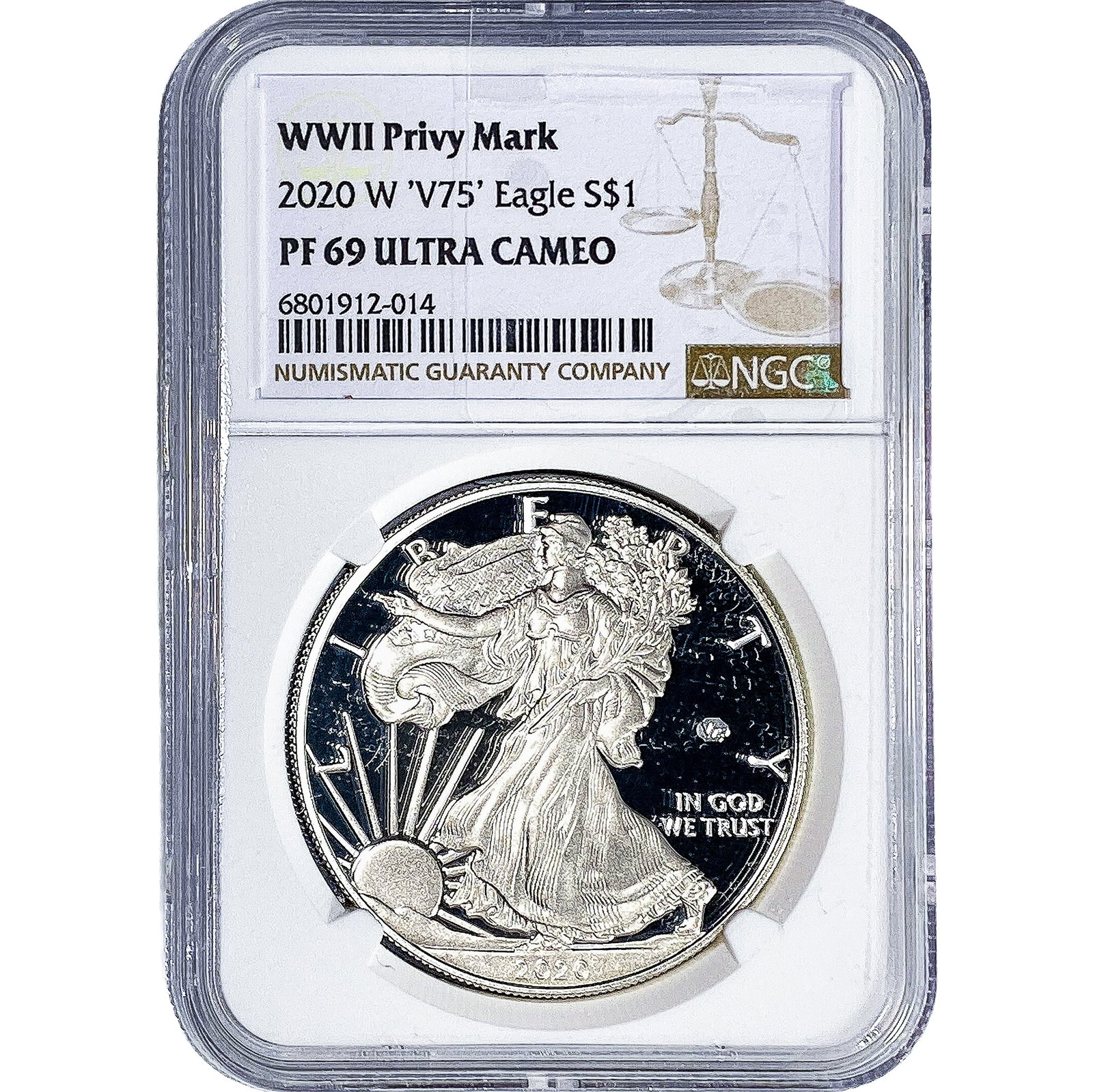 2020-W Silver Eagle NGC PF69 Ultra Cameo: 2020-W Silver Eagle NGC PF69 Ultra Cameo