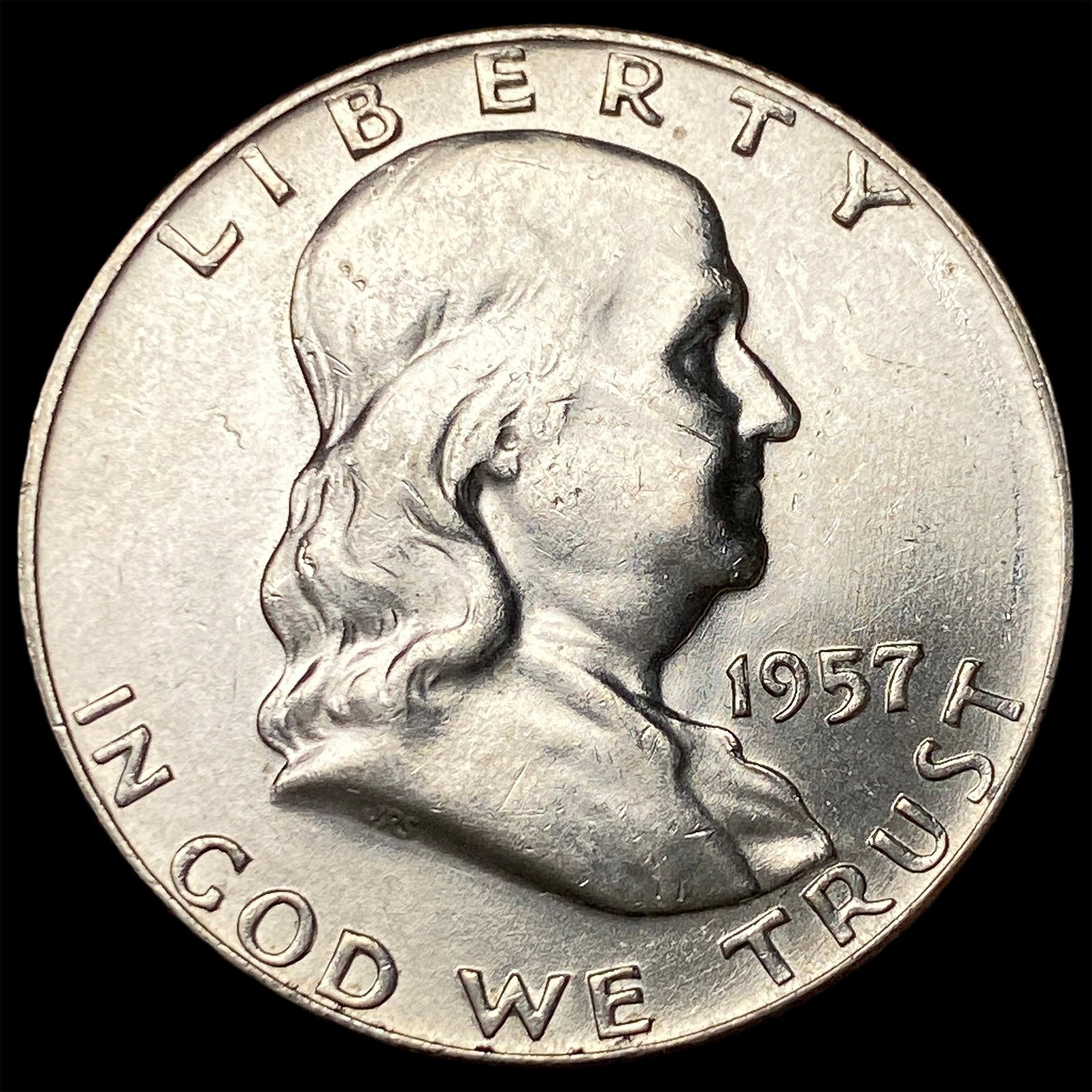 1957-D Silver Half Dollar Franklin UNCIRCULATED (1 of 2)