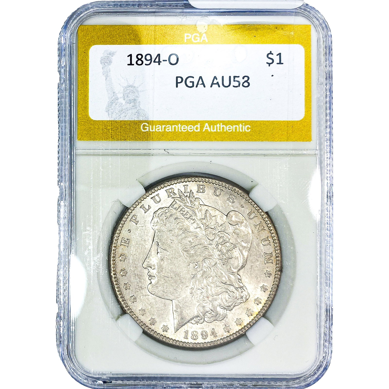 1894-O Morgan Silver Dollar PGA AU58: 1894-O Morgan Silver Dollar PGA AU58