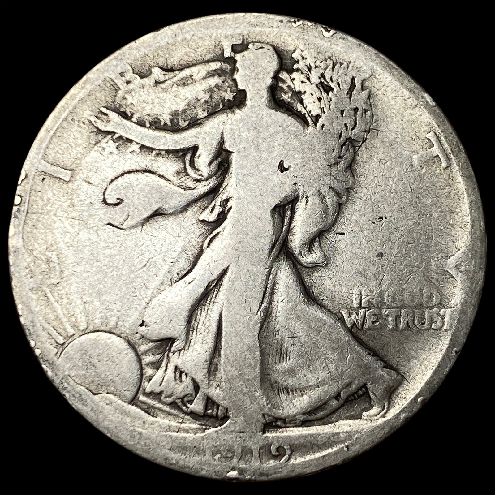 1919-D Silver Walking Liberty Half Dollar NICELY CIRCULATED: 1919-D Silver Walking Liberty Half Dollar NICELY CIRCULATED