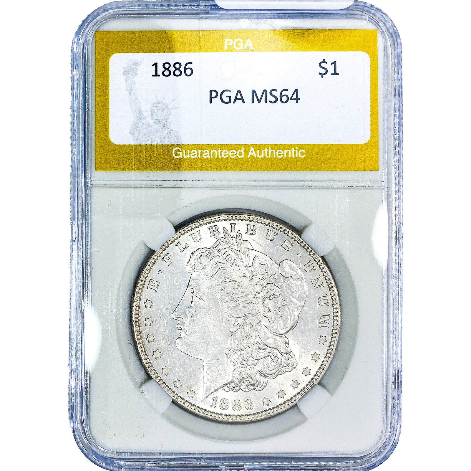 1886 Morgan Silver Dollar PGA MS64: 1886 Morgan Silver Dollar PGA MS64