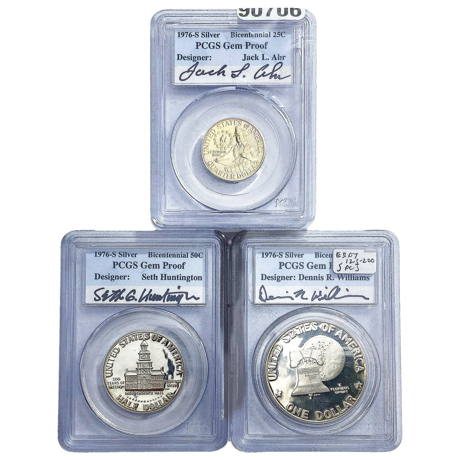 [3 Coins] 1976-S Sliver $1,50C,25C Gem Proof Set PCGS (1 of 2)
