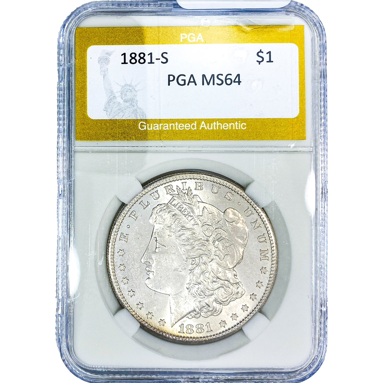 1881-S Morgan Silver Dollar PGA MS64: 1881-S Morgan Silver Dollar PGA MS64