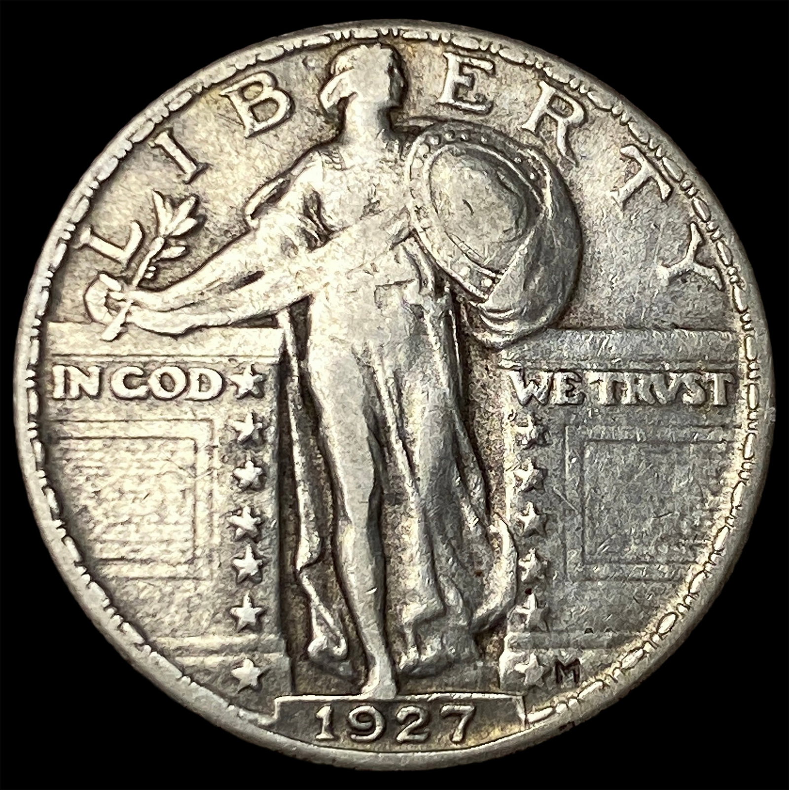 1927 Standing Liberty Silver Quarter LIGHTLY CIRCULATED: 1927 Standing Liberty Silver Quarter LIGHTLY CIRCULATED