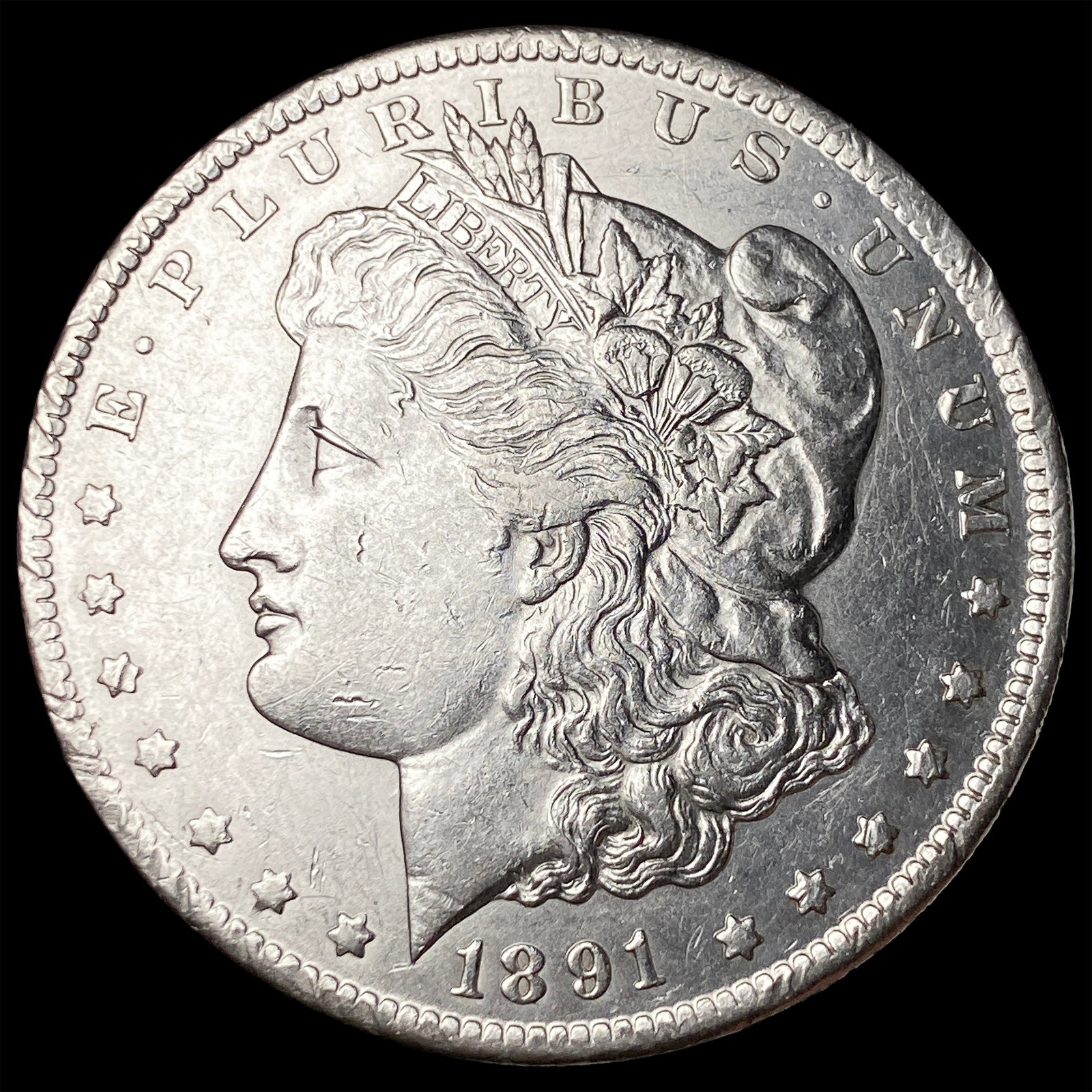1891-CC Silver Morgan Dollar CLOSELY UNCIRCULATED: 1891-CC Silver Morgan Dollar CLOSELY UNCIRCULATED
