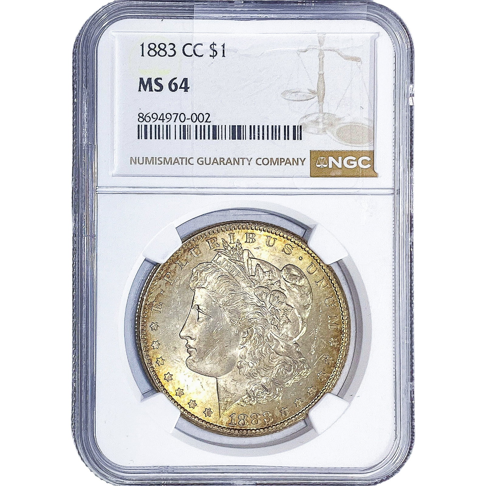 1883-CC Morgan Silver Dollar NGC MS64: 1883-CC Morgan Silver Dollar NGC MS64