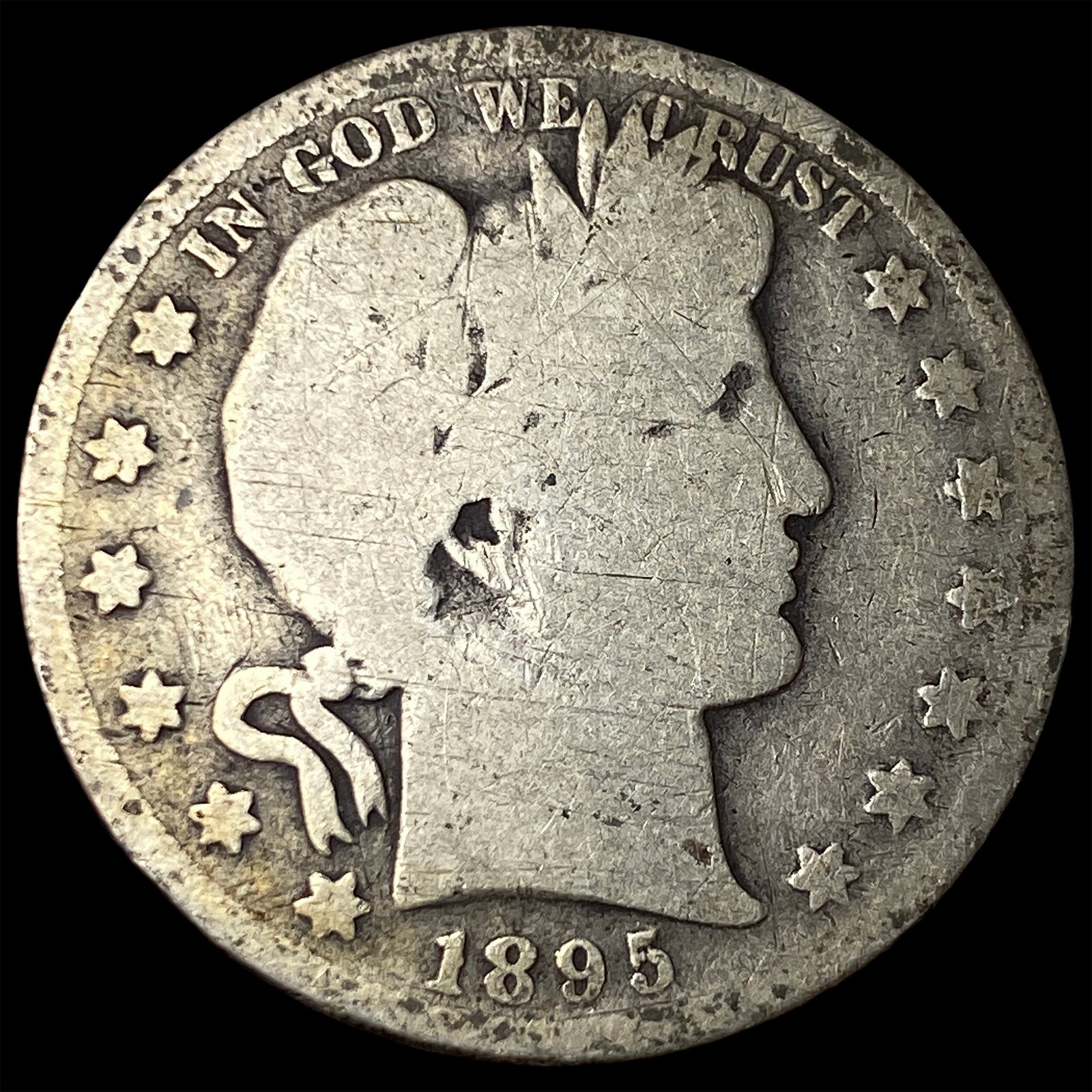 1895 Silver Barber Half Dollar NICELY CIRCULATED: 1895 Silver Barber Half Dollar NICELY CIRCULATED