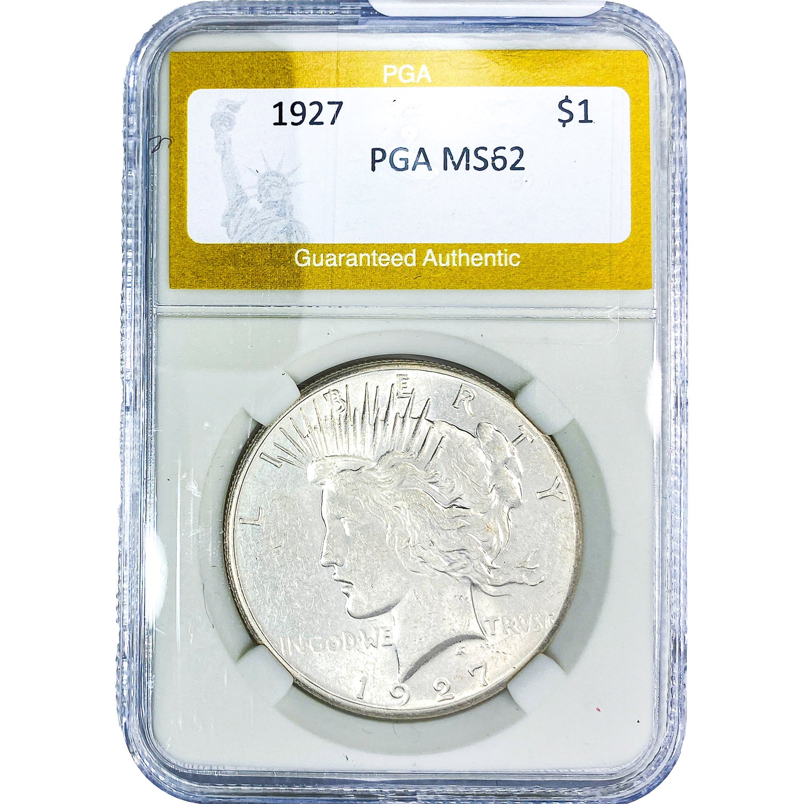 1927 Silver Peace Dollar PGA MS62 (1 of 2)