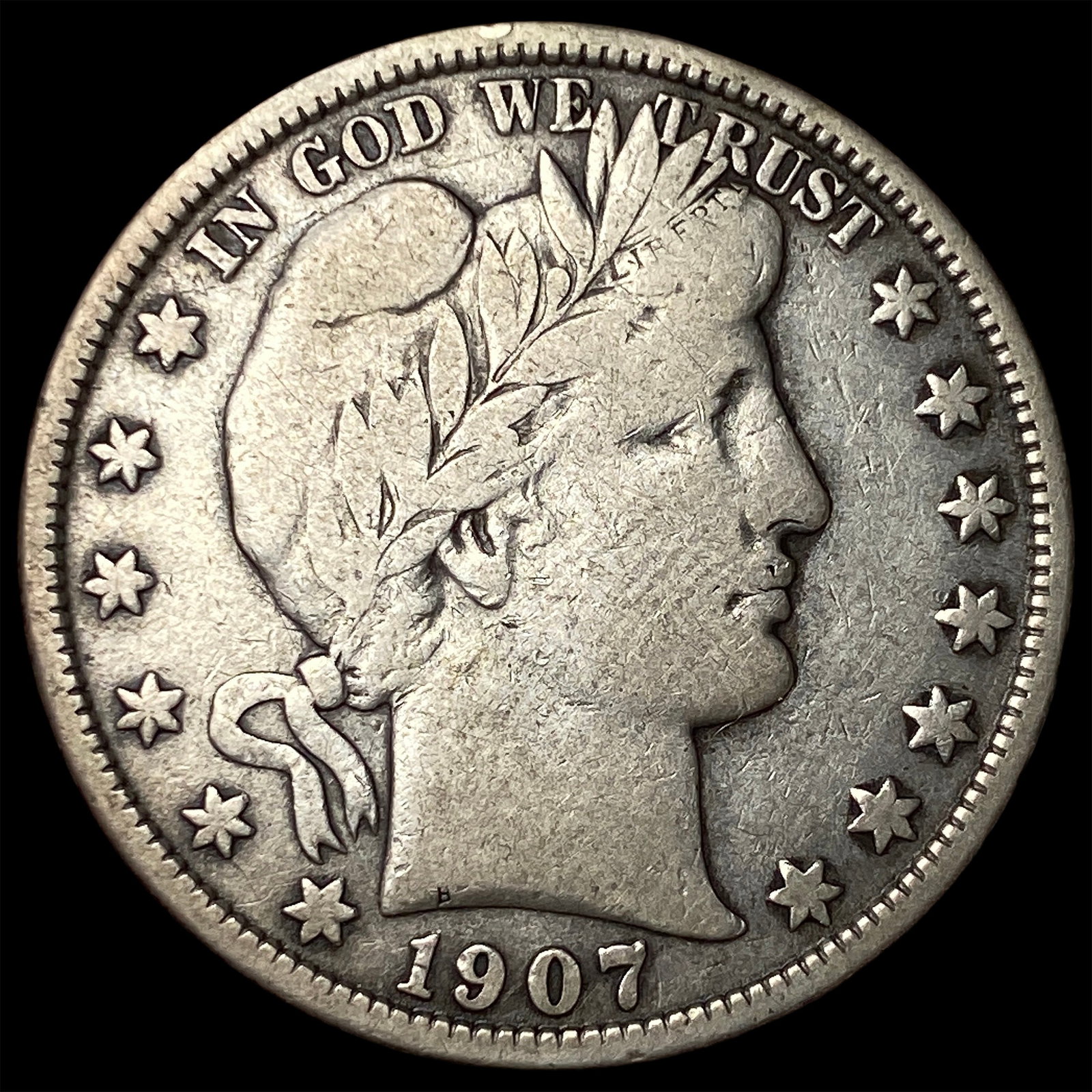 1907 Barber Half Dollar LIGHTLY CIRCULATED: 1907 Barber Half Dollar LIGHTLY CIRCULATED