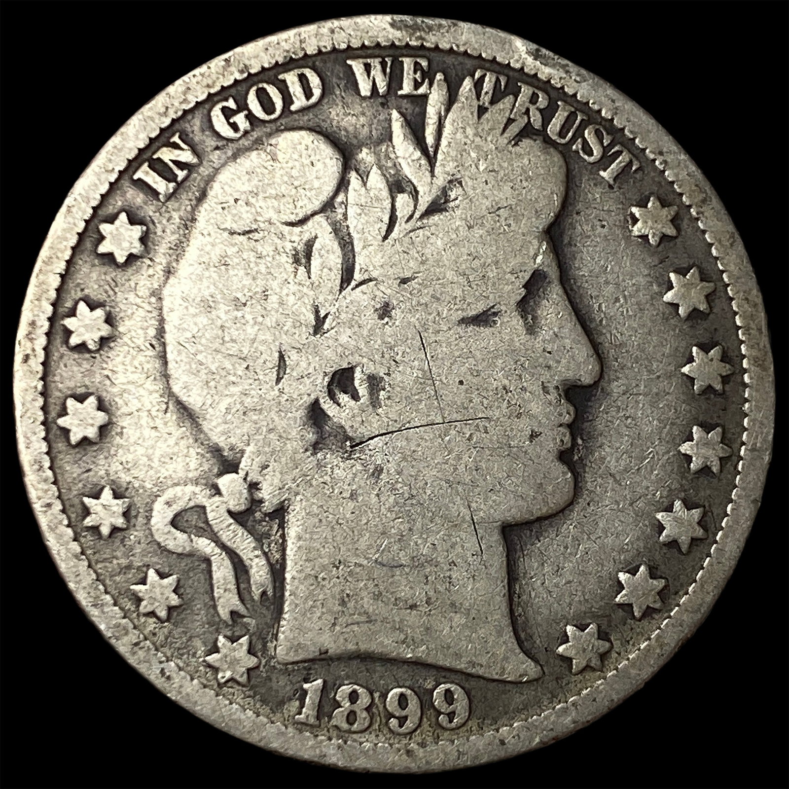 1899-O Silver Barber Half Dollar NICELY CIRCULATED: 1899-O Silver Barber Half Dollar NICELY CIRCULATED