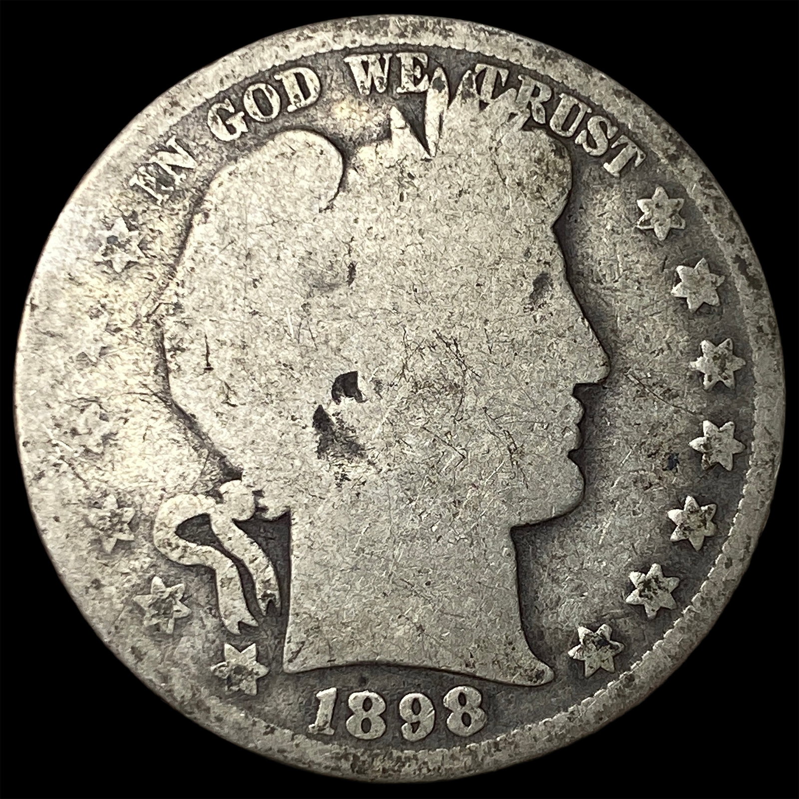 1898-O Silver Barber Half Dollar NICELY CIRCULATED (1 of 2)