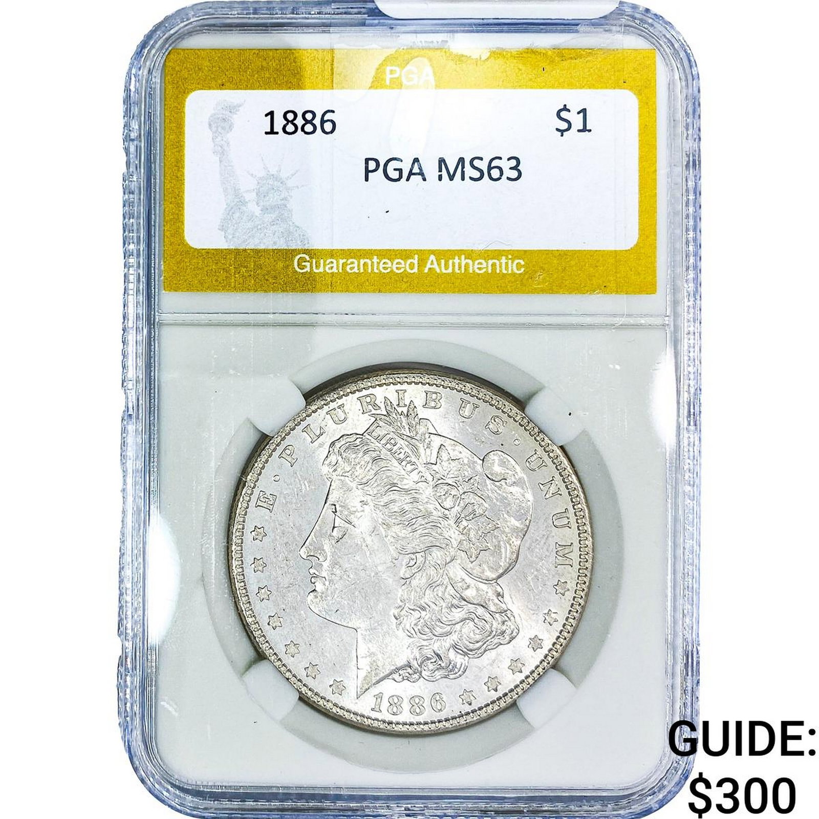 1886 Morgan Silver Dollar PGA MS63: 1886 Morgan Silver Dollar PGA MS63