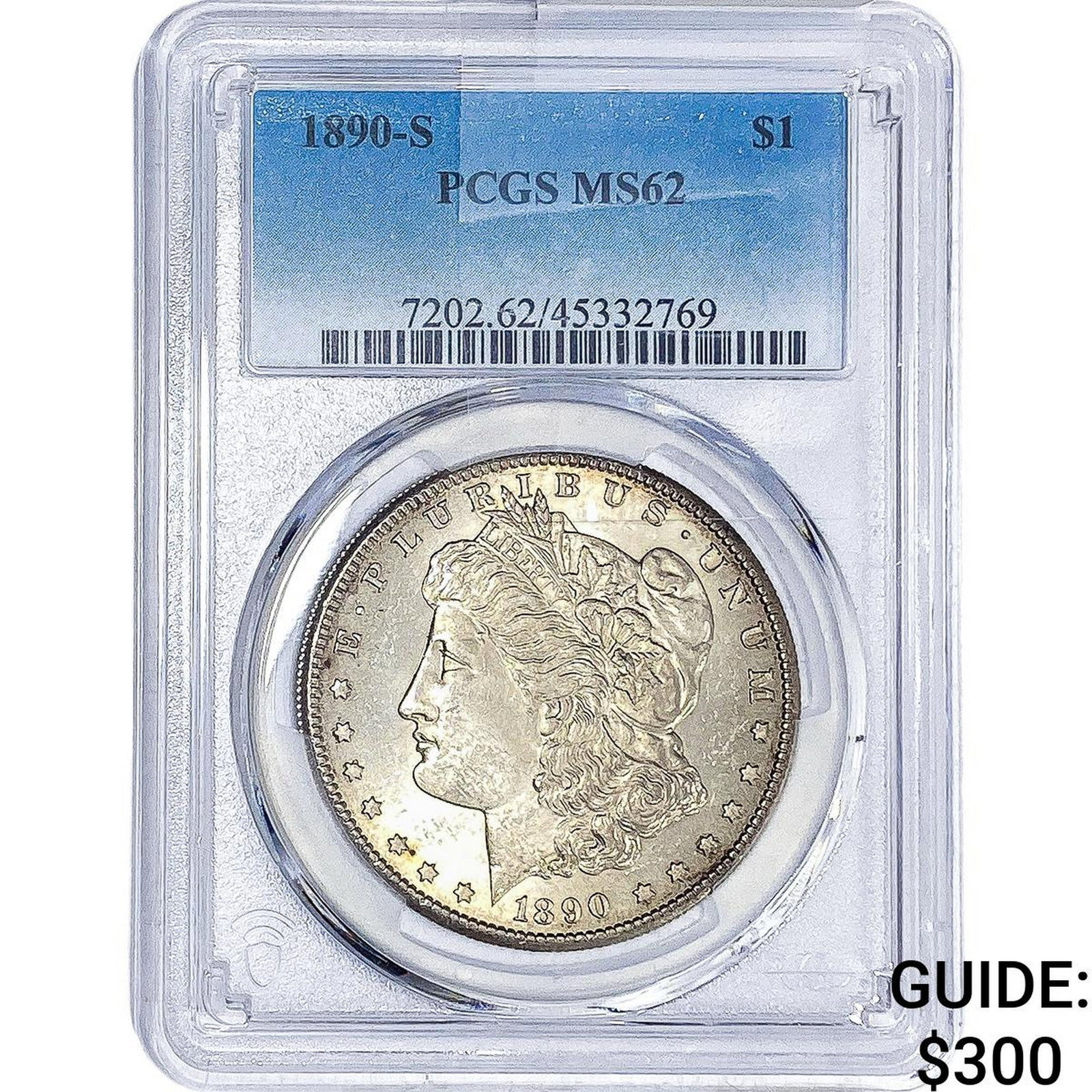 1890-S Morgan Silver Dollar PCGS MS62: 1890-S Morgan Silver Dollar PCGS MS62