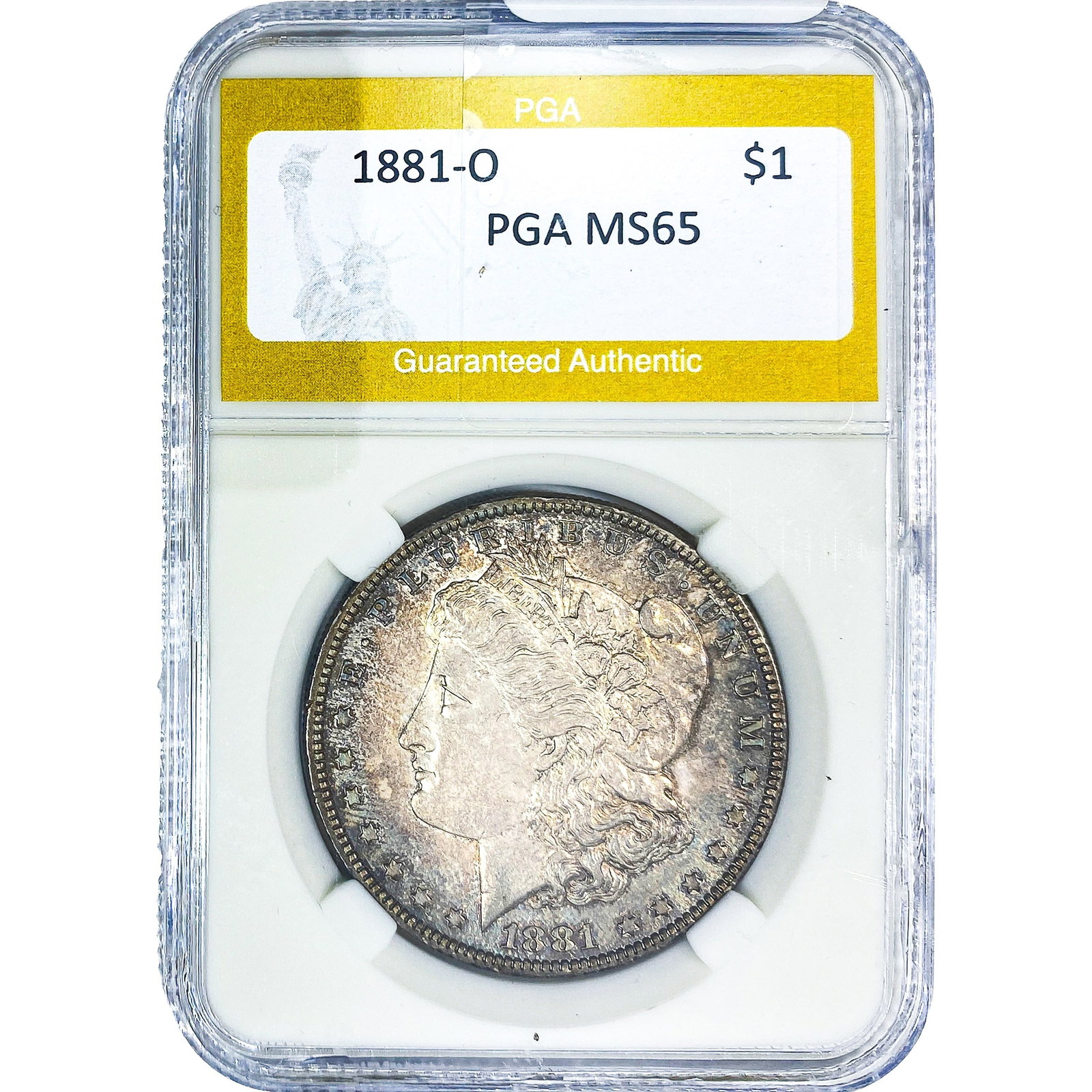 1881-O Morgan Silver Dollar PGA MS65: 1881-O Morgan Silver Dollar PGA MS65