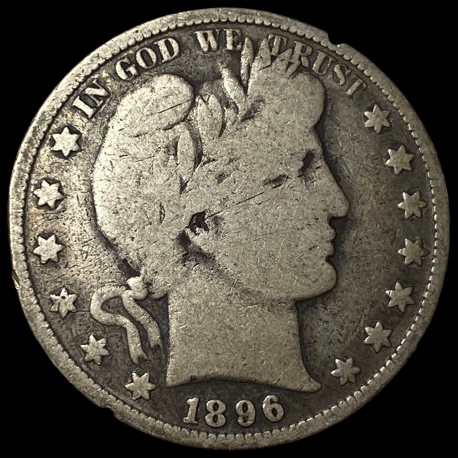 1896 Barber Half Dollar NICELY CIRCULATED: 1896 Barber Half Dollar NICELY CIRCULATED
