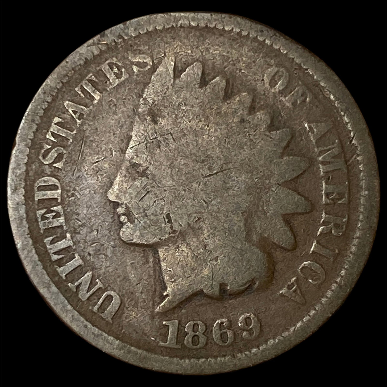 1869 Indian Head Cent NICELY CIRCULATED: 1869 Indian Head Cent NICELY CIRCULATED