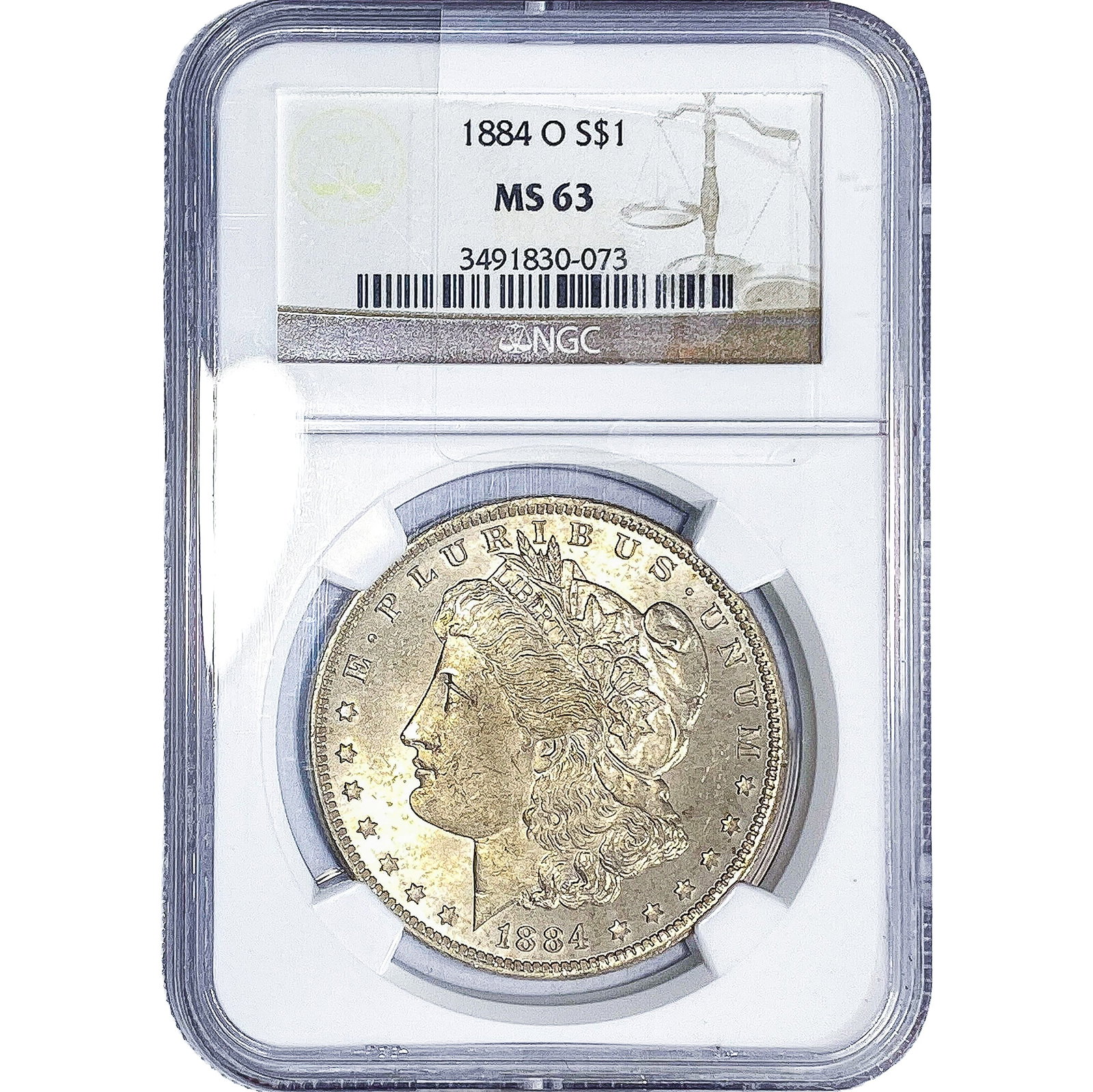 1884-O Morgan Silver Dollar NGC MS63: 1884-O Morgan Silver Dollar NGC MS63