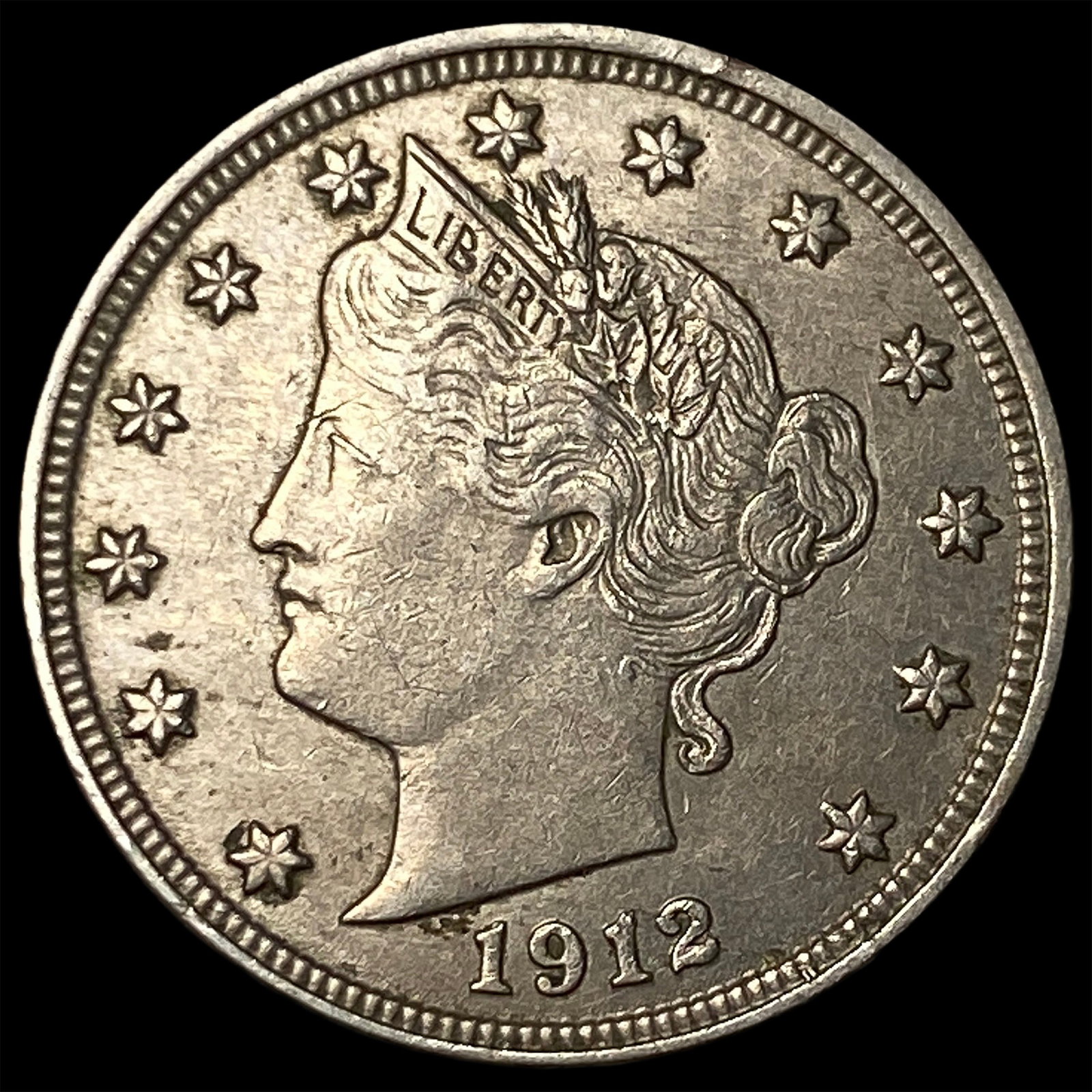 1912 Liberty Head Nickel CLOSELY UNCIRCULATED: 1912 Liberty Head Nickel CLOSELY UNCIRCULATED