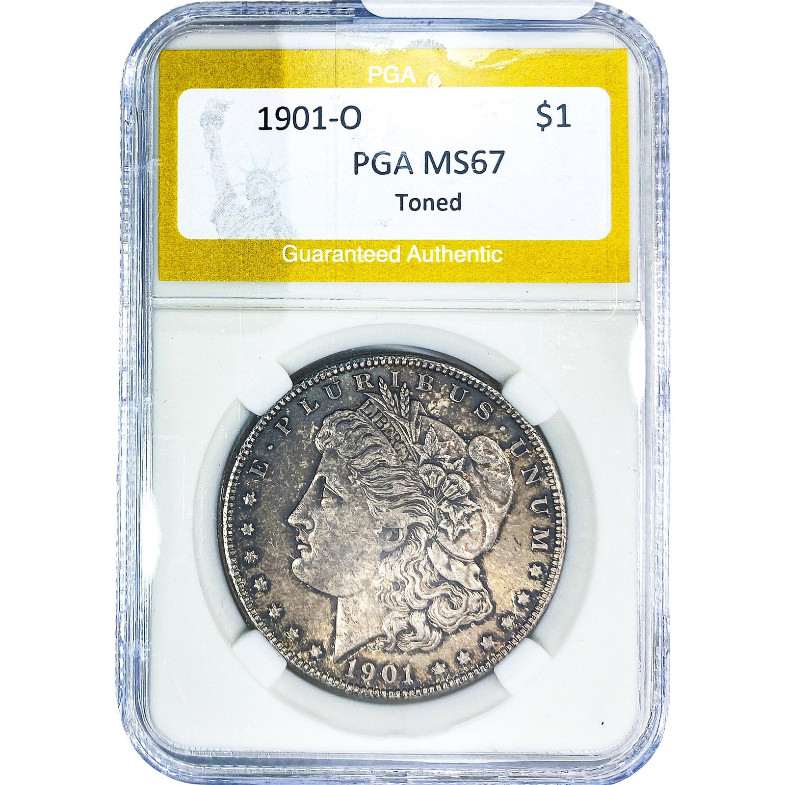 1901-O Morgan Silver Dollar PGA MS67 Toned: 1901-O Morgan Silver Dollar PGA MS67 Toned