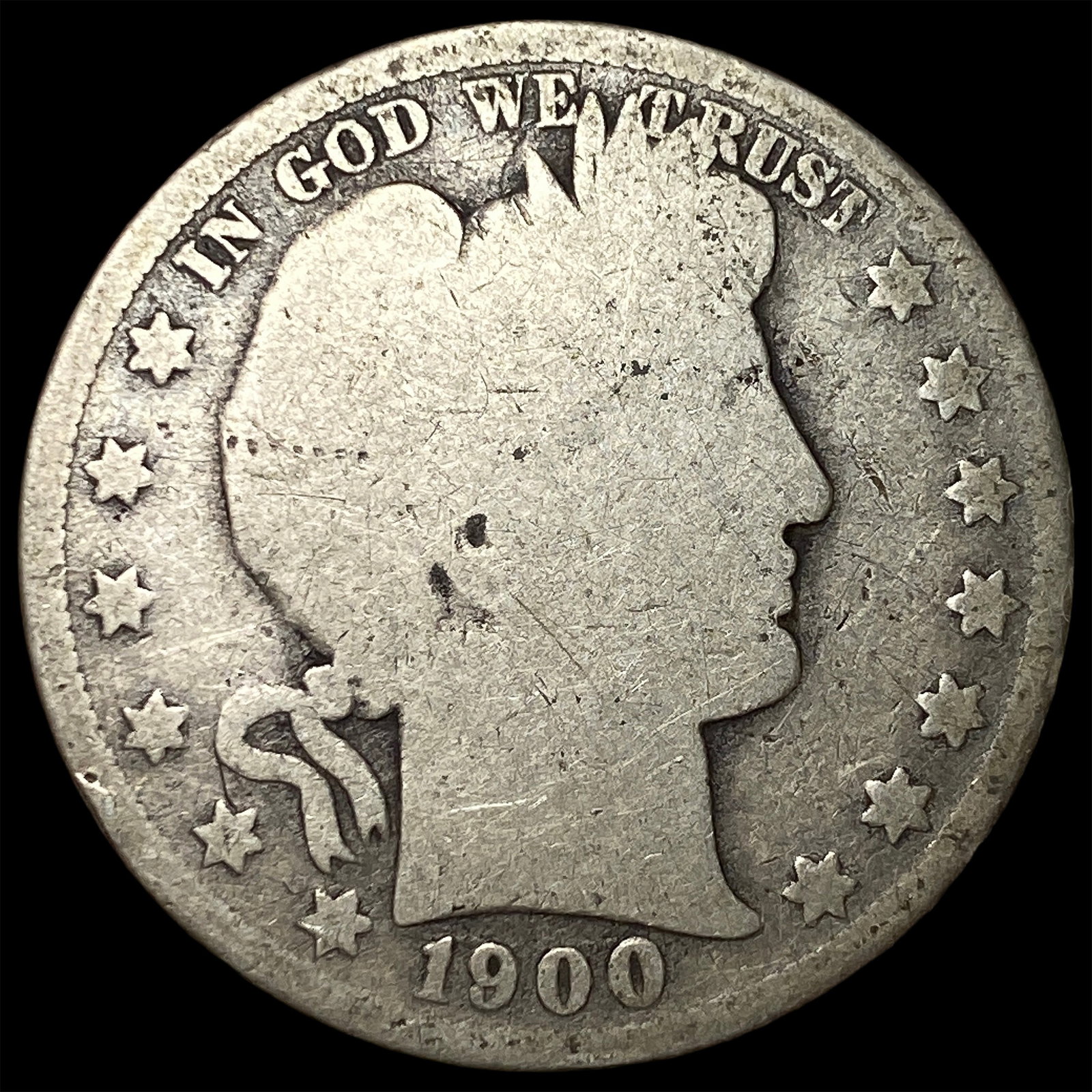 1900 Silver Barber Half Dollar NICELY CIRCULATED: 1900 Silver Barber Half Dollar NICELY CIRCULATED