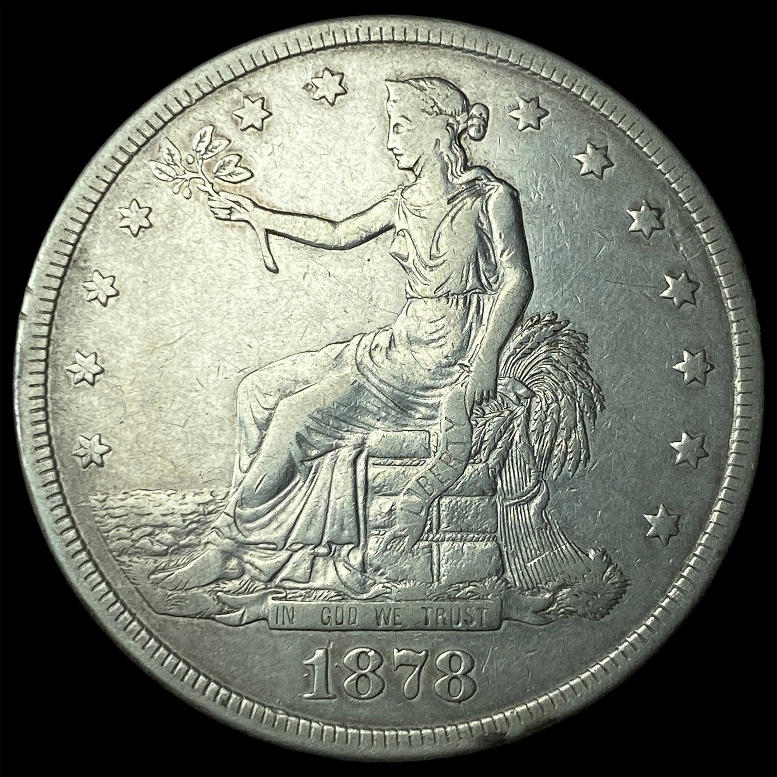 1878-S Silver Trade Dollar ABOUT UNCIRCULATED (1 of 2)